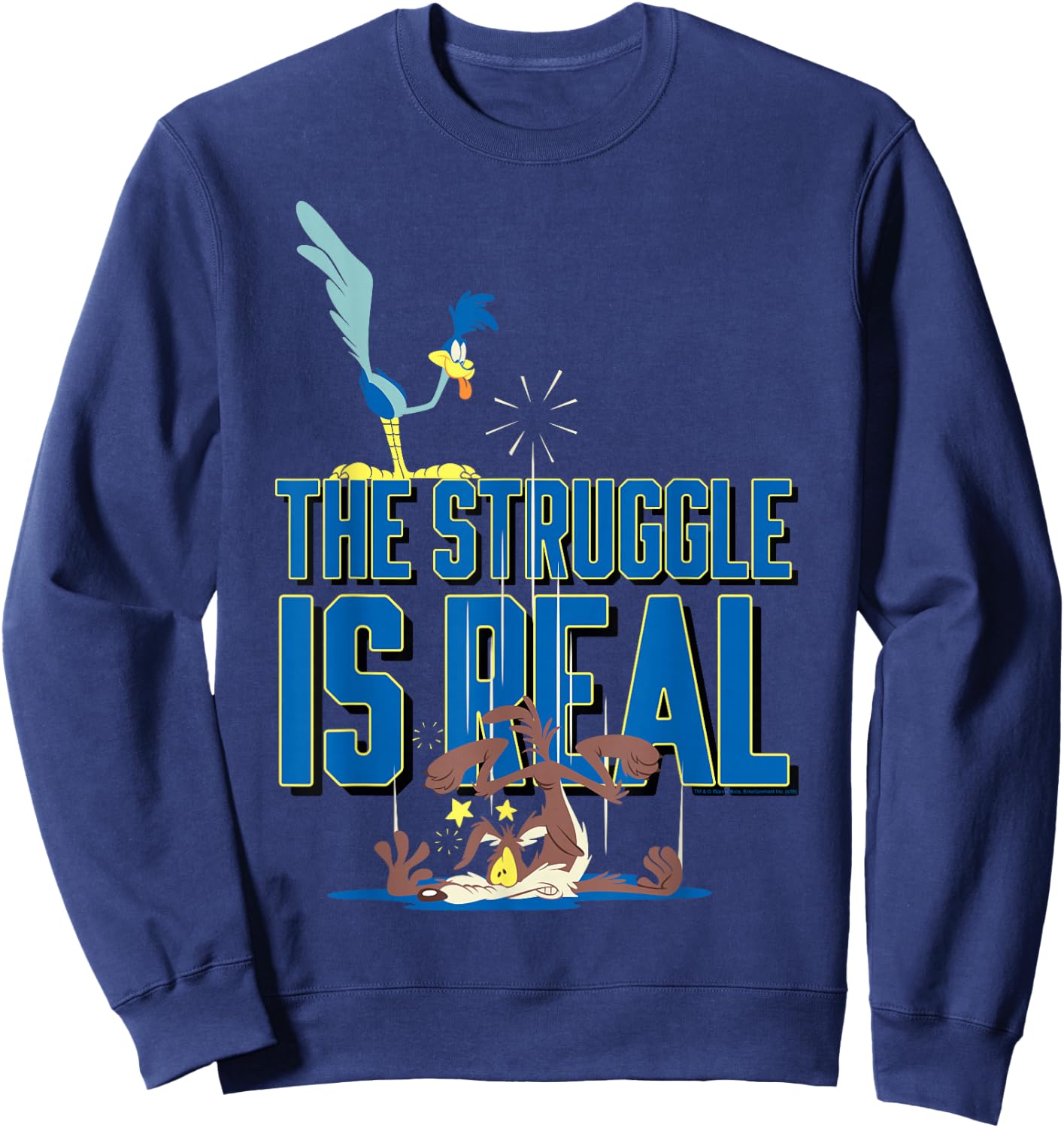 Looney Tunes Roadrunner the Struggle is Real Sweatshirt - Sweatshirt | Navy