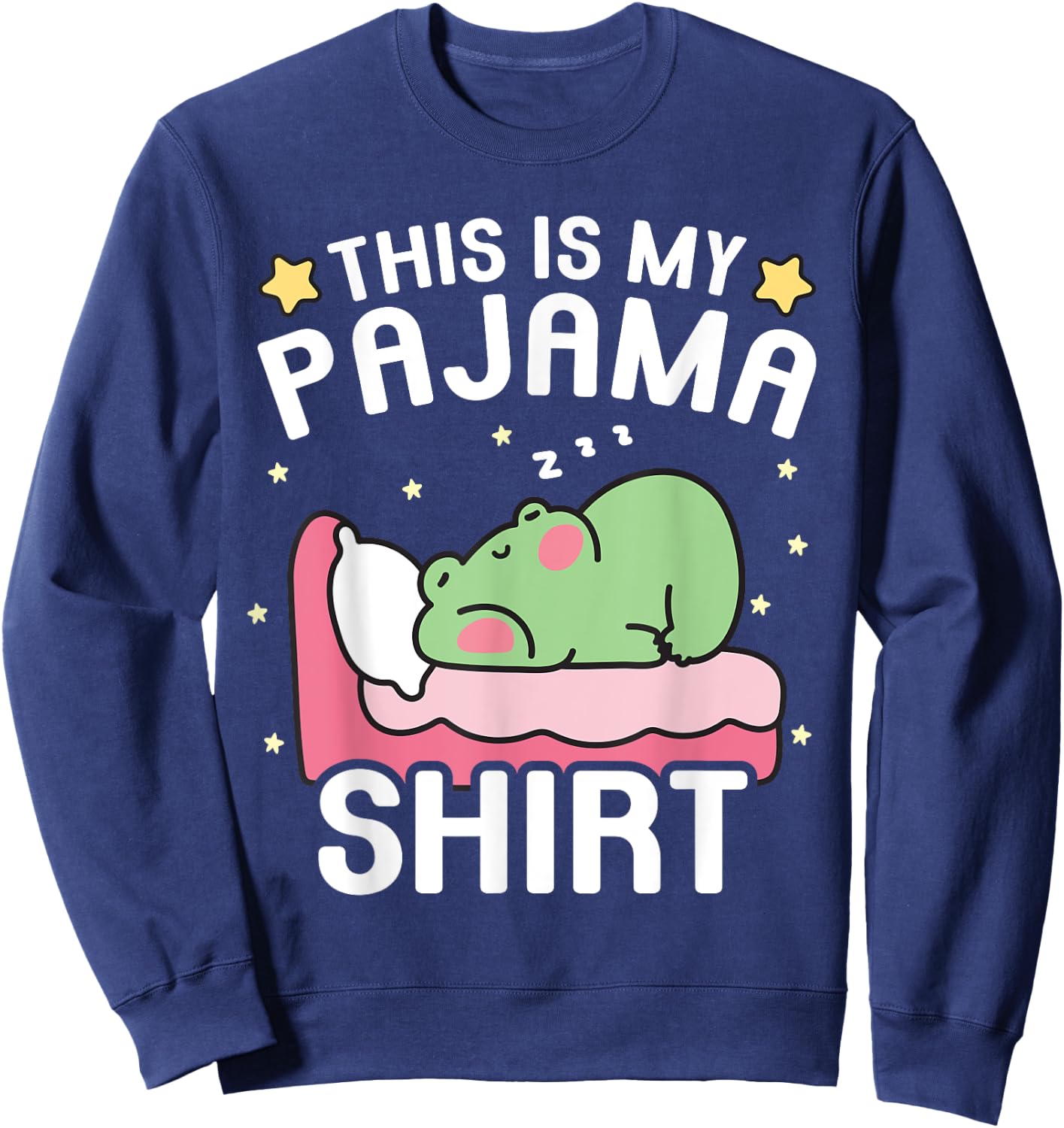 Cute PJ Teen Boys Girls PJs Funny Frog PJs This Is My Pajama Sweatshirt - Sweatshirt | Navy