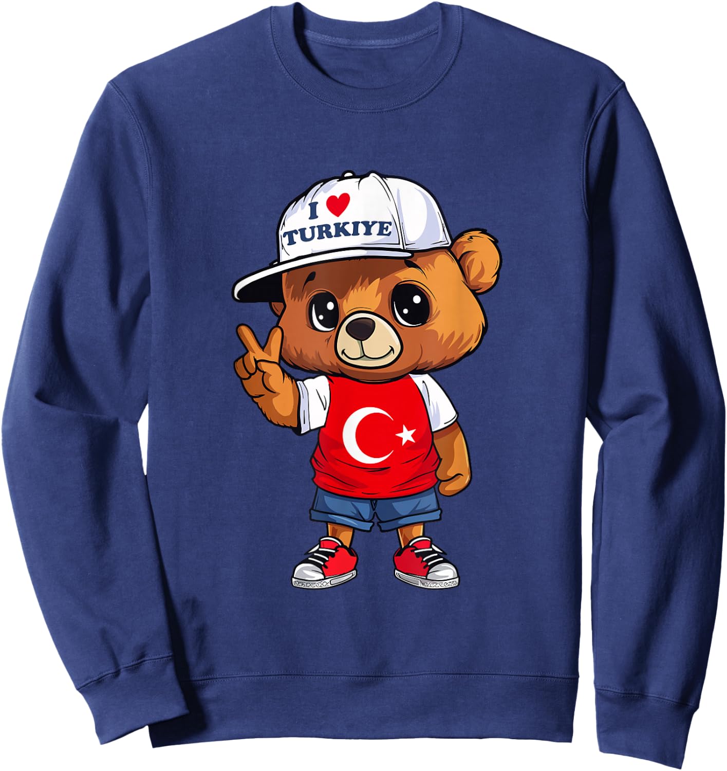Türkei Fußball EM 2024 Teddybär Trikot Sweatshirt - Sweatshirt | Navy