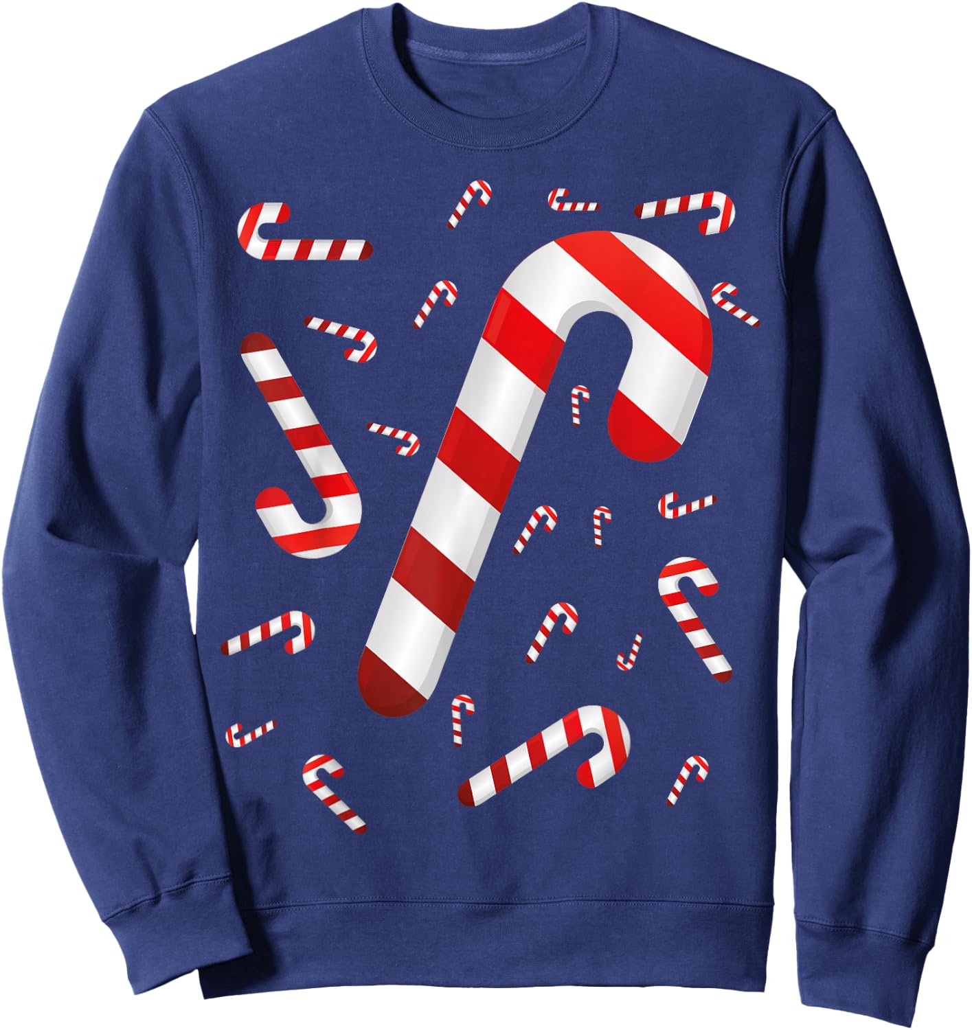 Candy Cane Merry and Bright Red and White Candy Costume Sweatshirt - Sweatshirt | Navy