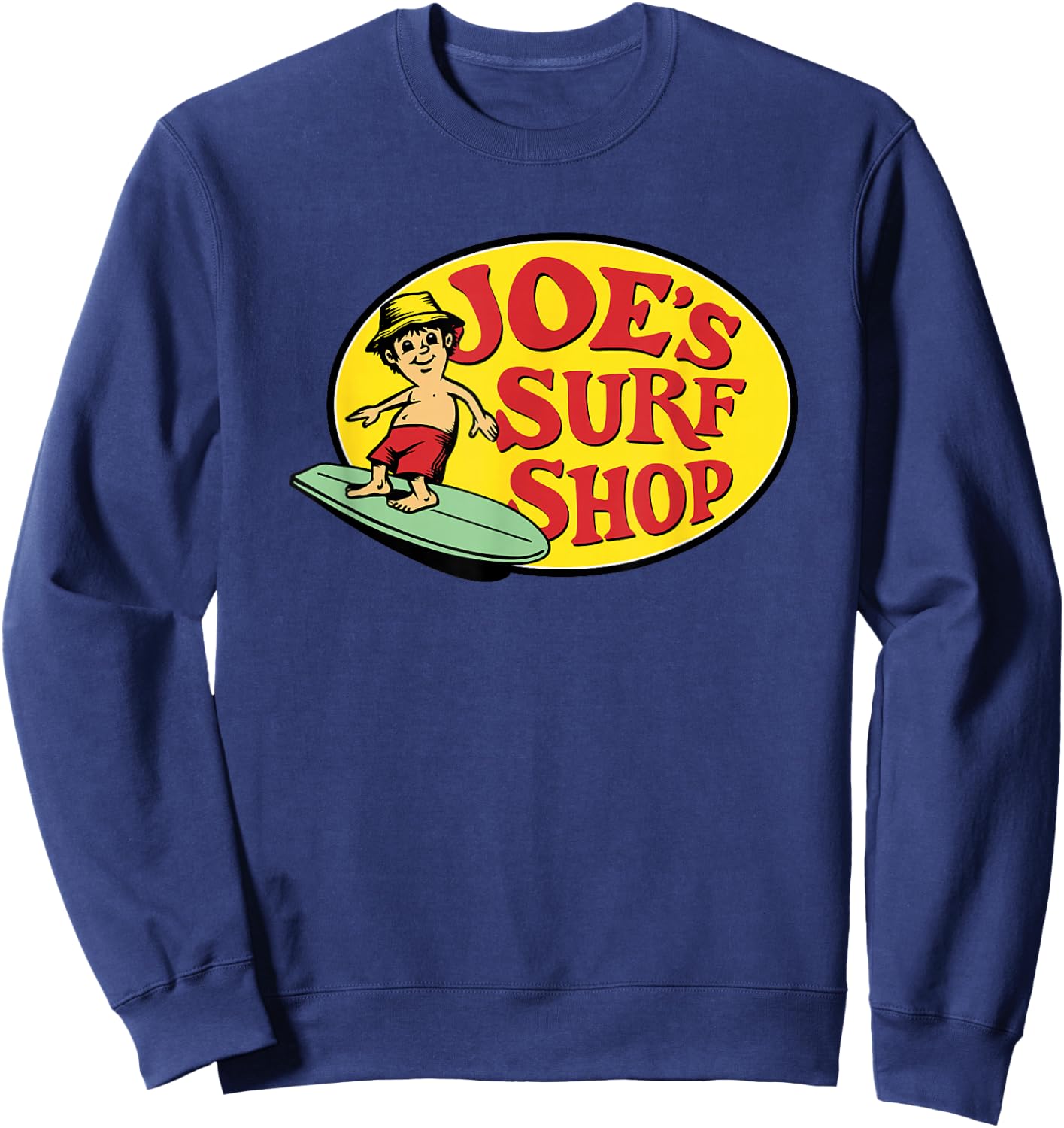 Ride the Wave with Joe's Pro Shop Vintage Surf Style Graphic Sweatshirt - Sweatshirt | Navy