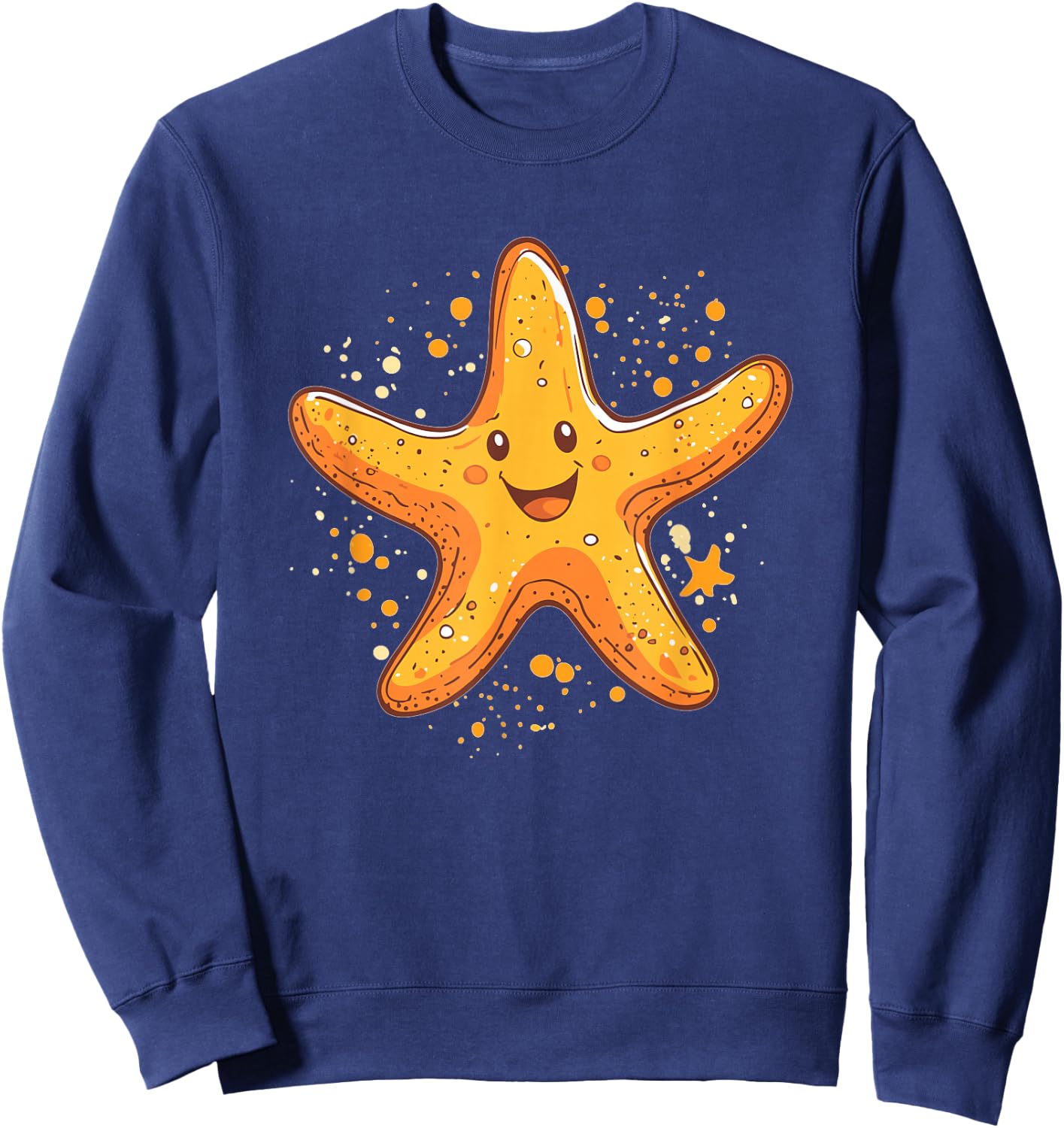 Happy Smiling Starfish Ocean Starfish Sweatshirt - Sweatshirt | Navy