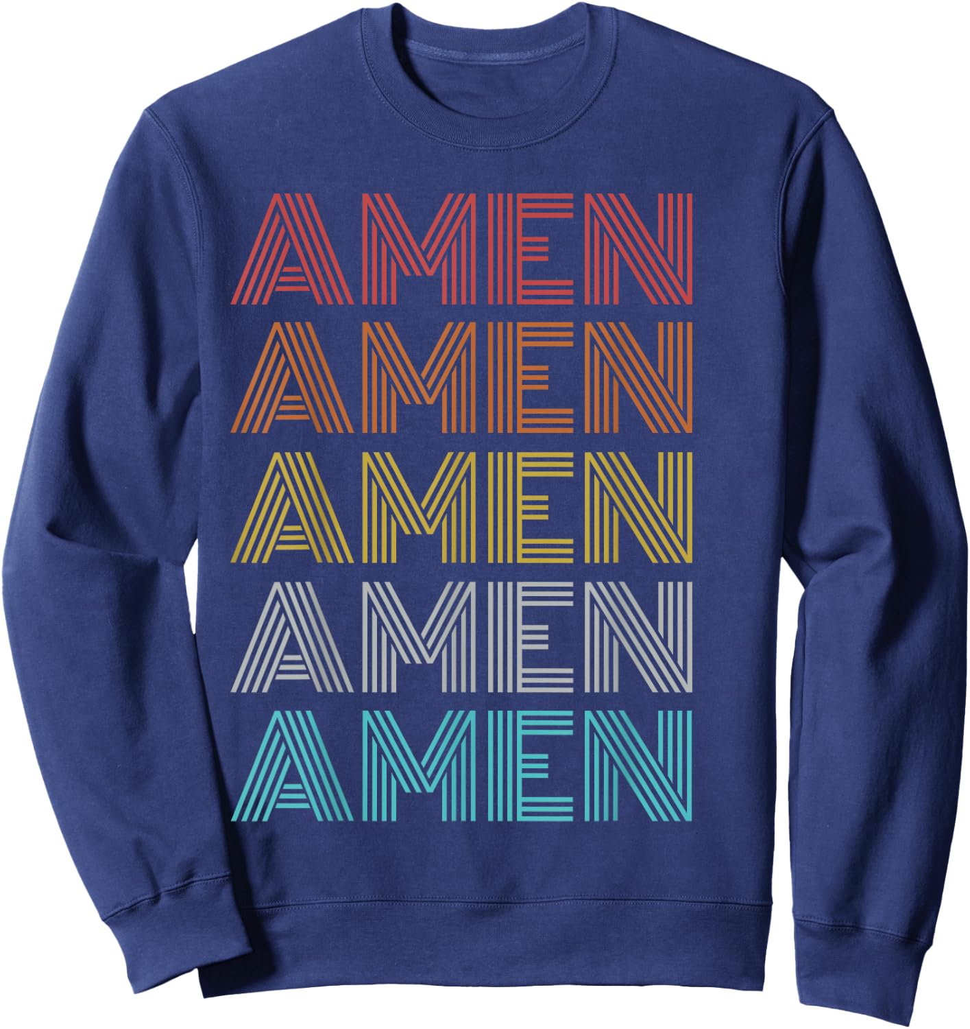 Retro Vintage Amen Sweatshirt - Sweatshirt | Navy