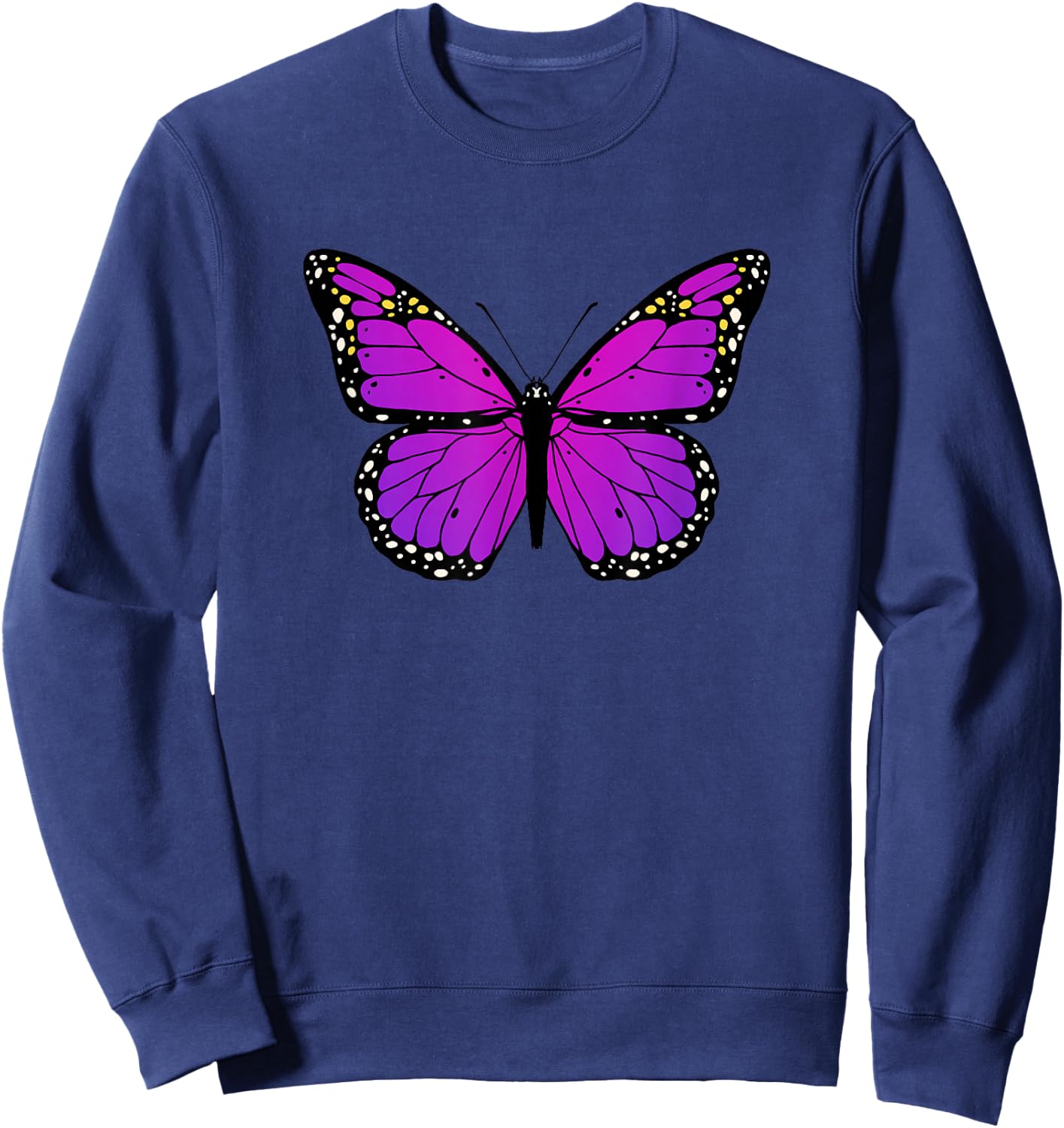 Purple Butterfly Love Monarch Butterflies Purple Butterfly Sweatshirt - Sweatshirt | Navy