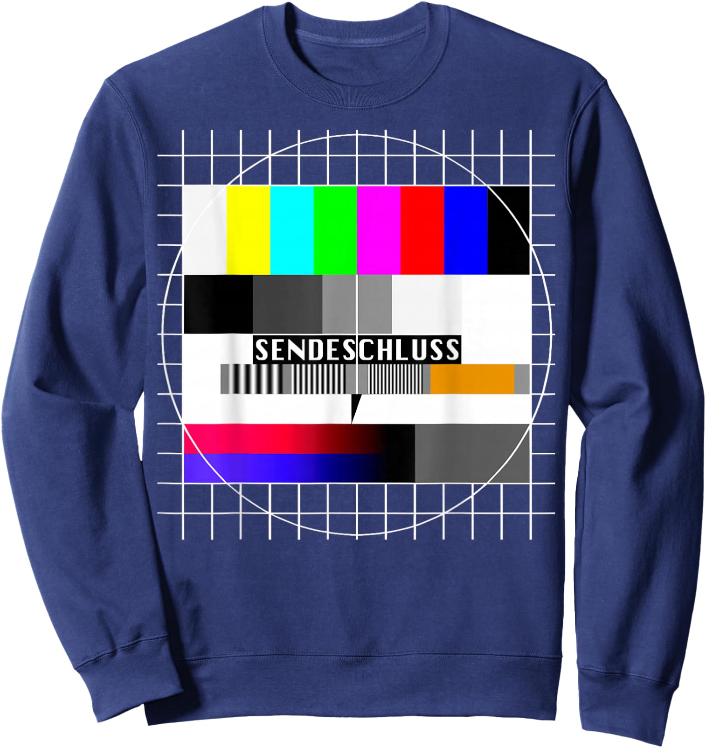 Test Image Sendeschluss 90s Party 80s Outfit Costume , black Sweatshirt - Sweatshirt | Navy