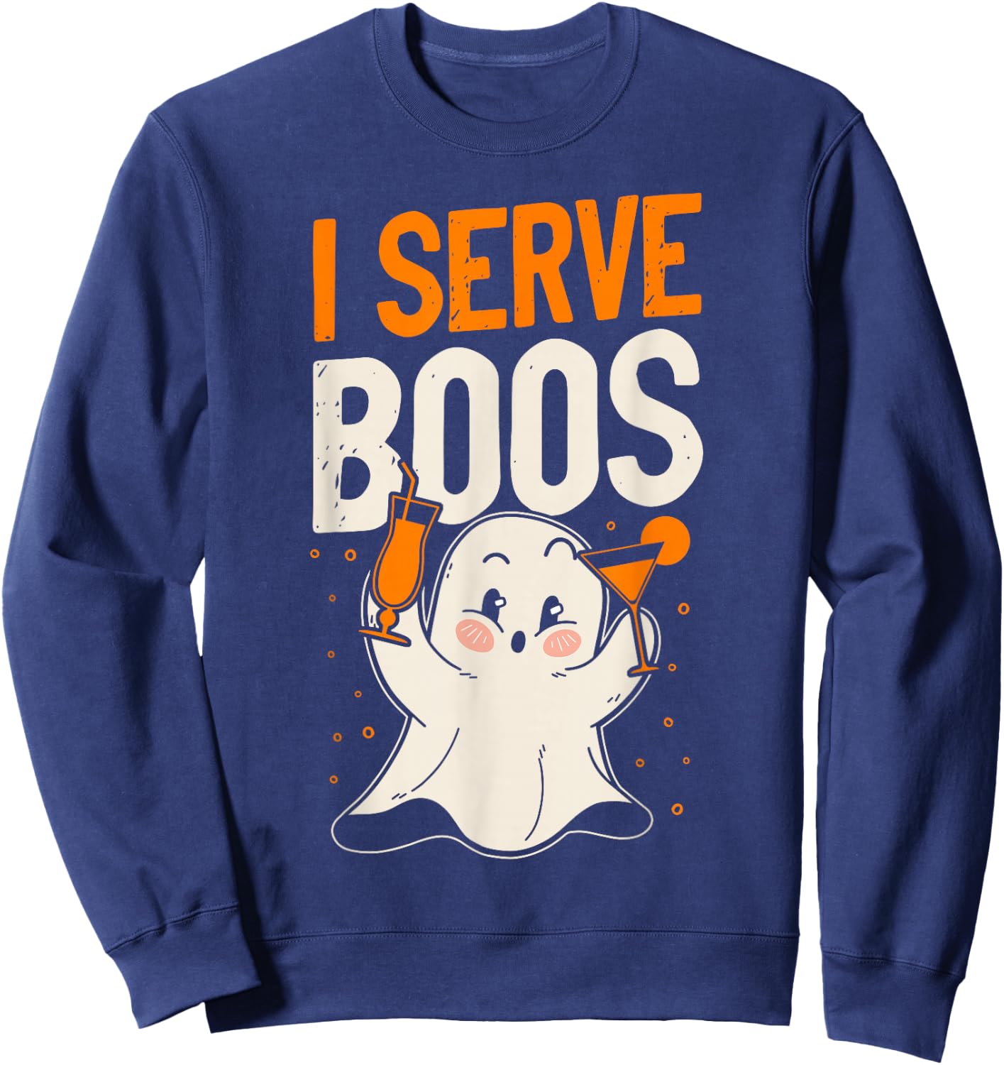 Bartender Mixologist Halloween Pun I Serve Boos Sweatshirt - Sweatshirt | Navy