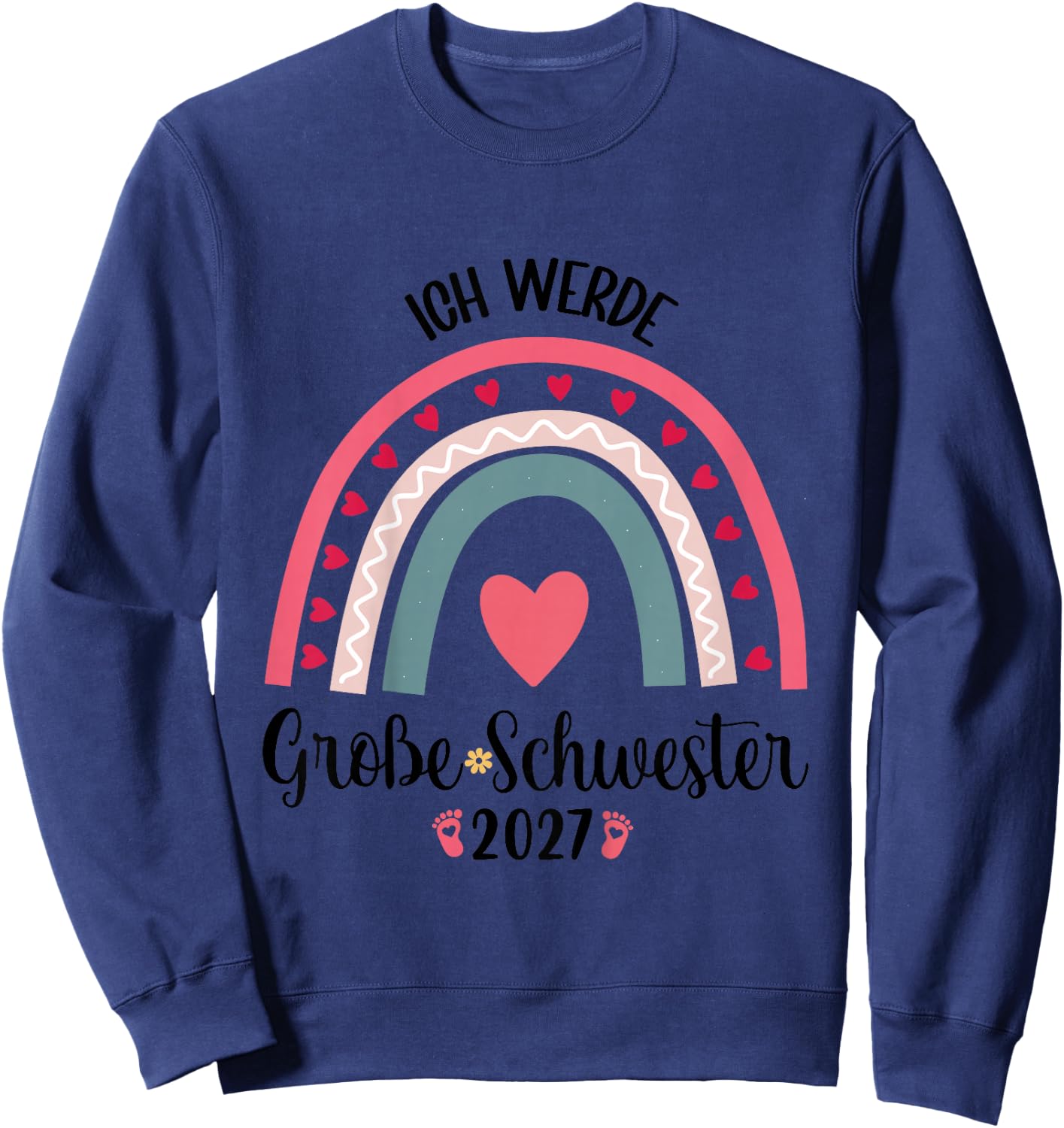 Kinder Ich Werde Große Schwester 2027 Kinder Große Schwester 2027 Sweatshirt - Sweatshirt | Navy