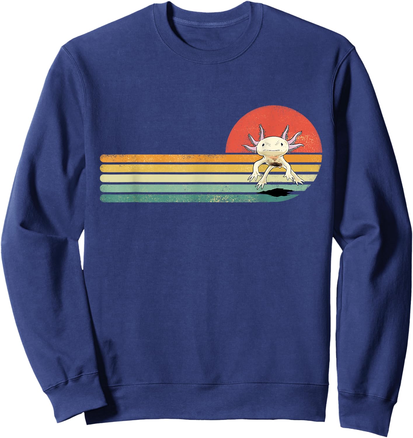 Axolotl Shirt Retro Style Animal Amphibian Pet Axolotl Lover Sweatshirt - Sweatshirt | Navy