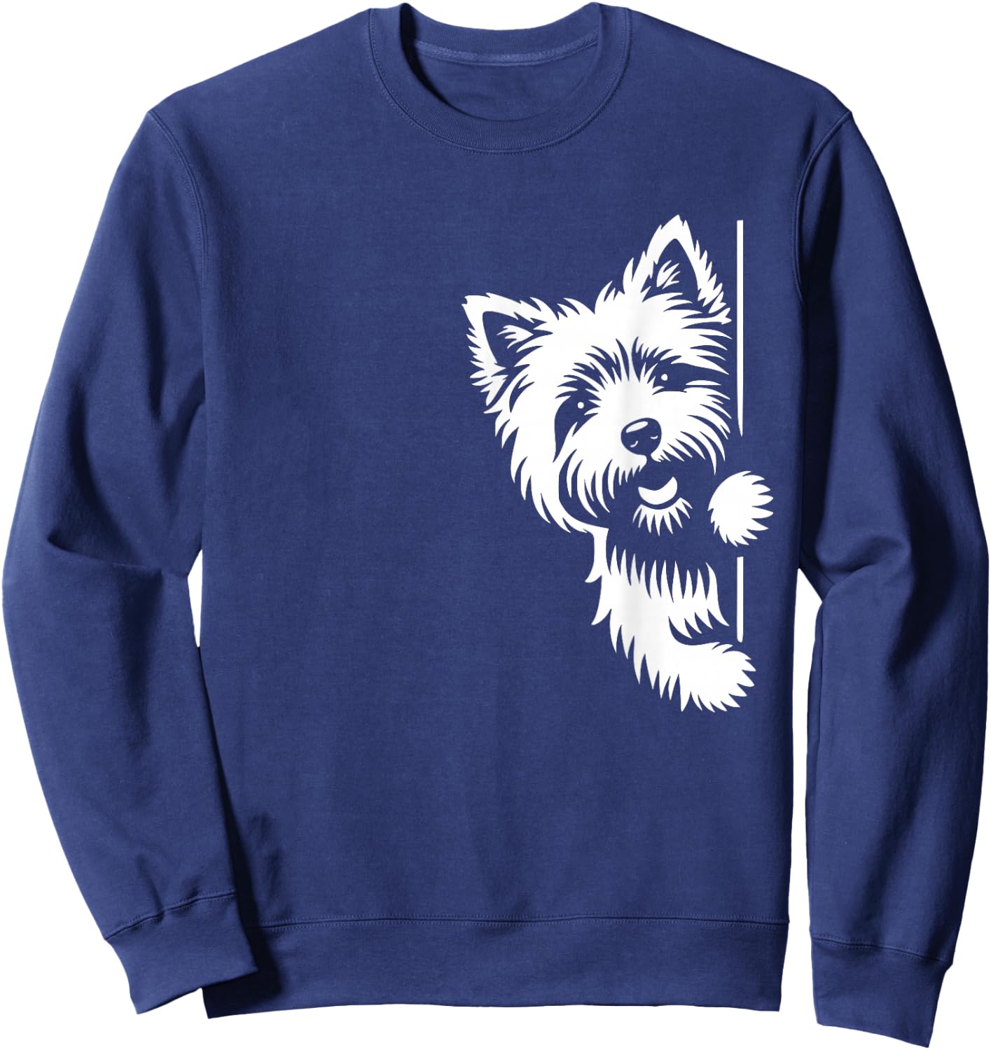 Cute Cairn Terrier Dog Peering Graphic Design Sweatshirt - Sweatshirt | Navy