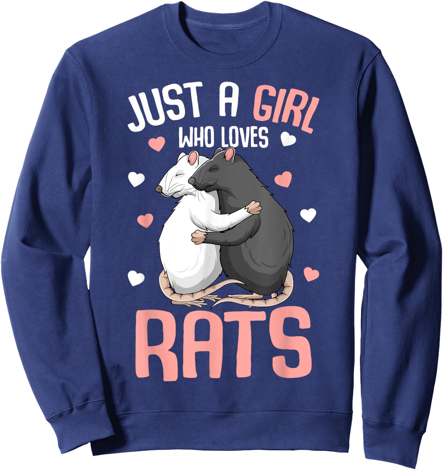 Just A Girl Who Loves Rats Kids Girls Women Rat Lover Sweatshirt - Sweatshirt | Navy