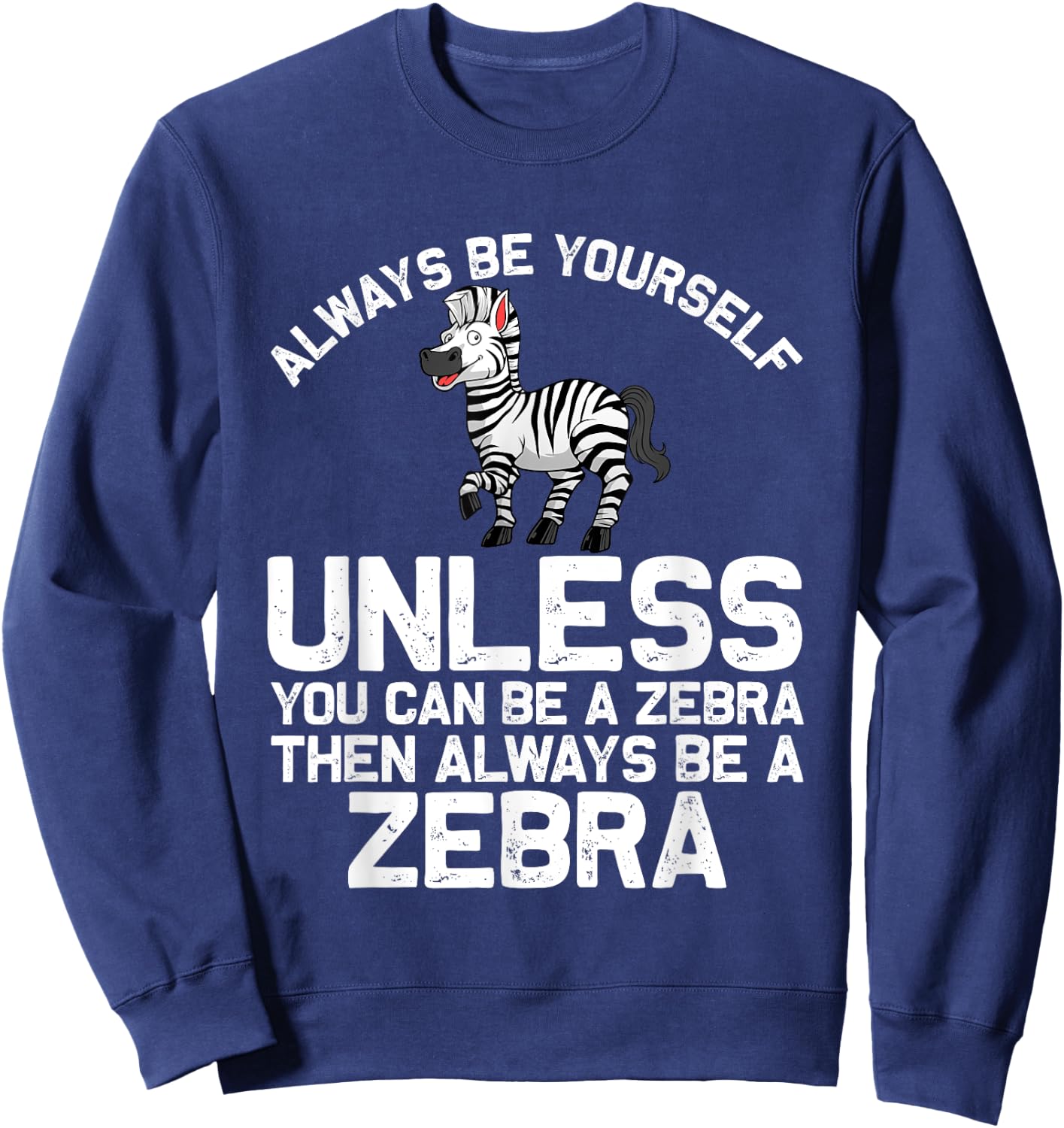 Funny Zebra Themed Women African Wildlife Safari Sweatshirt - Sweatshirt | Navy