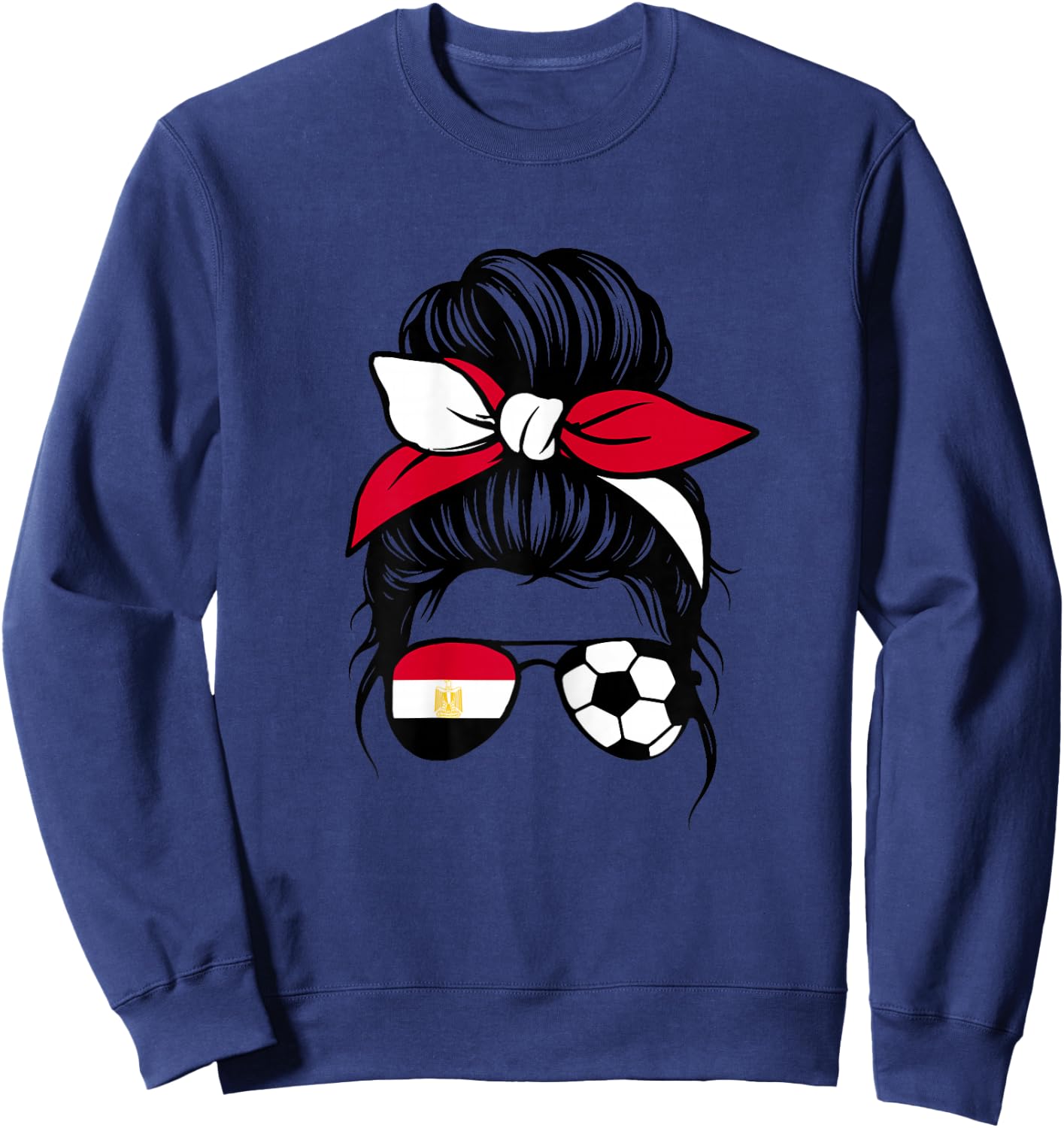 Egypt Flag Women Girls Proud Egyptian Fans Supporters Sweatshirt - Sweatshirt | Navy