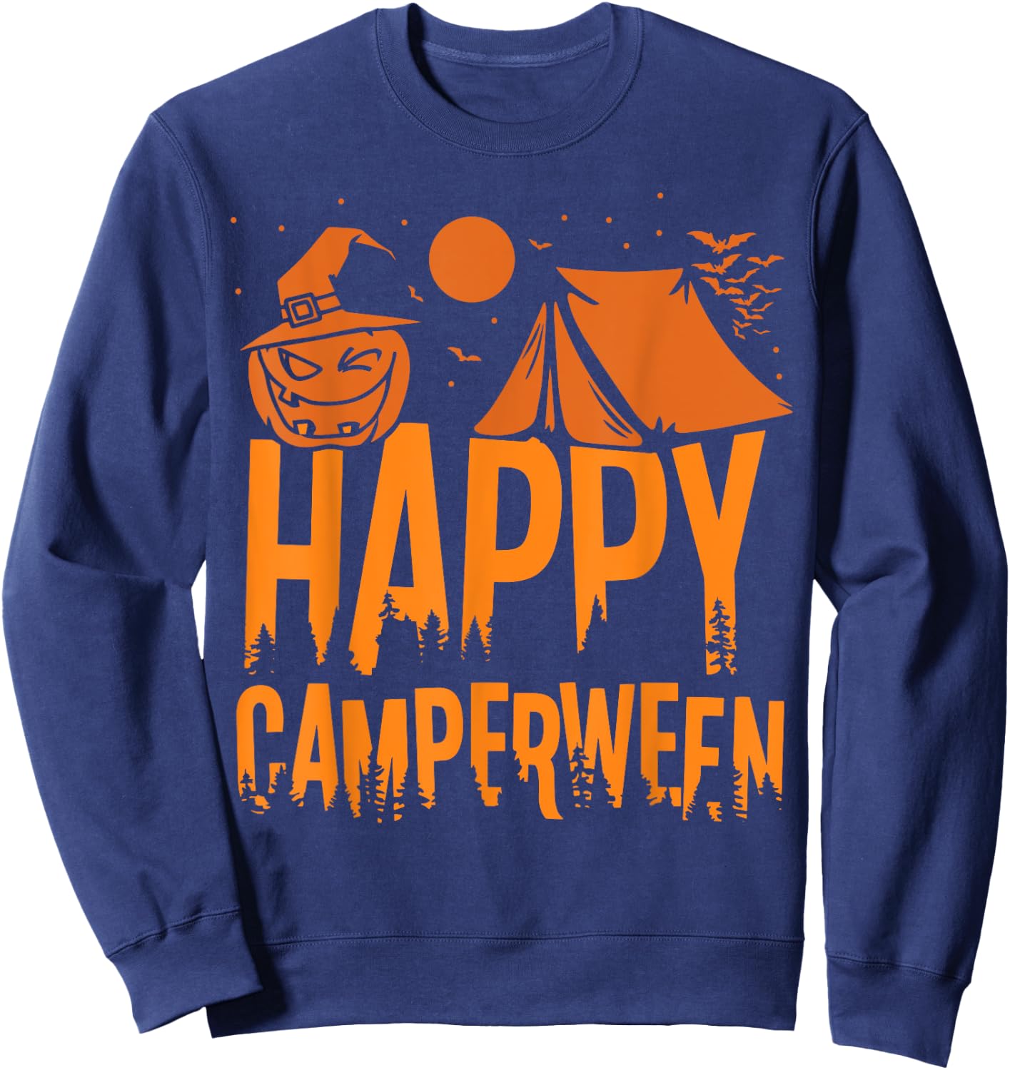 Happy Camperween - Camper Camping Halloween Sweatshirt - Sweatshirt | Navy