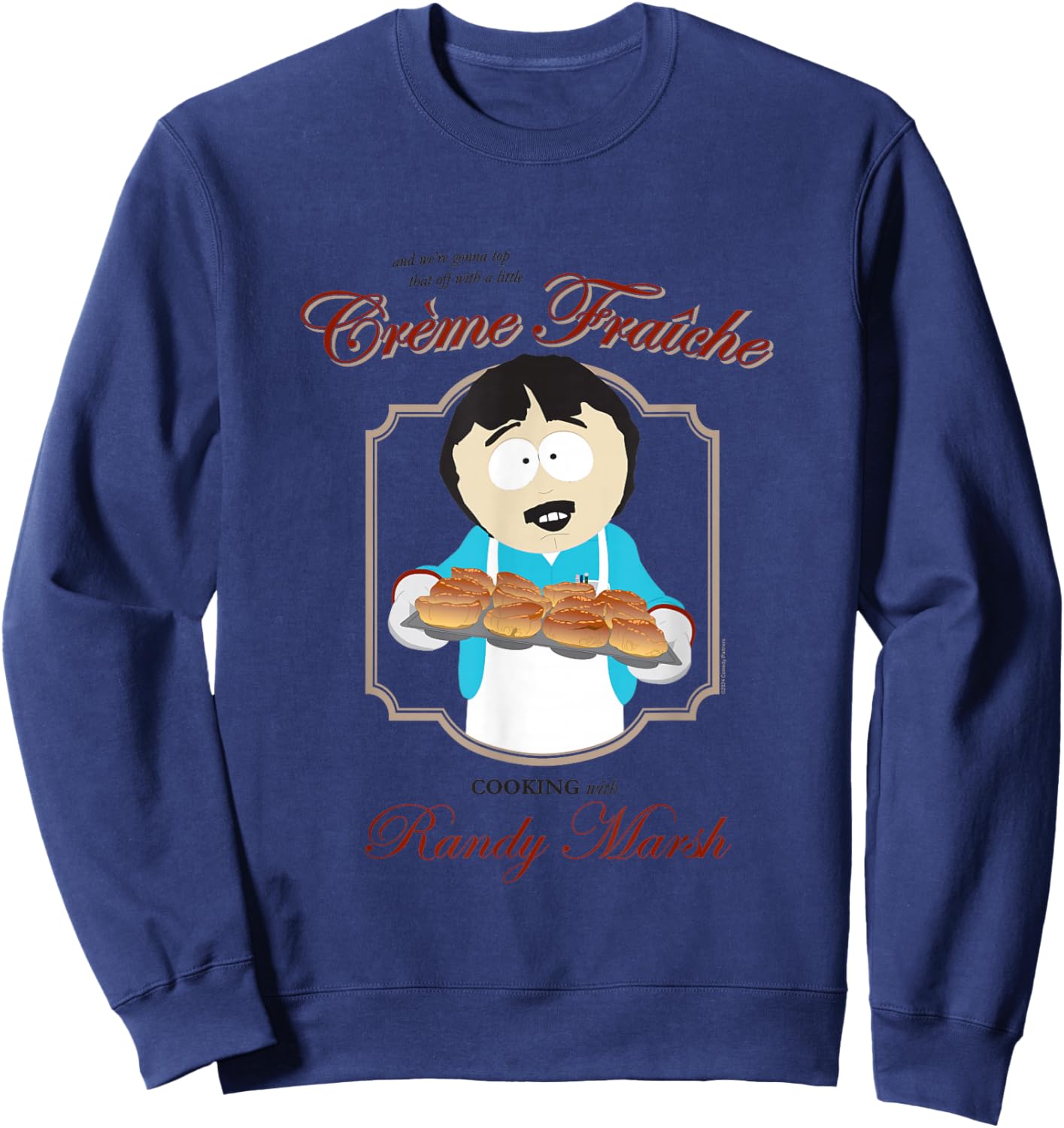 South Park Cartoon Series Randy Marsh Kocht Creme Fraiche Sweatshirt - Sweatshirt | Navy