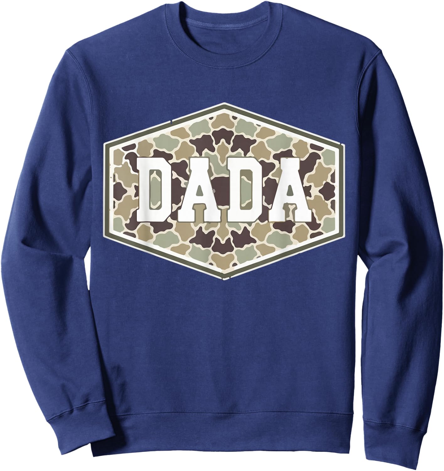 Vintage Camouflage Dada Fatherhood Camo Family Fathers Day Sweatshirt - Sweatshirt | Navy