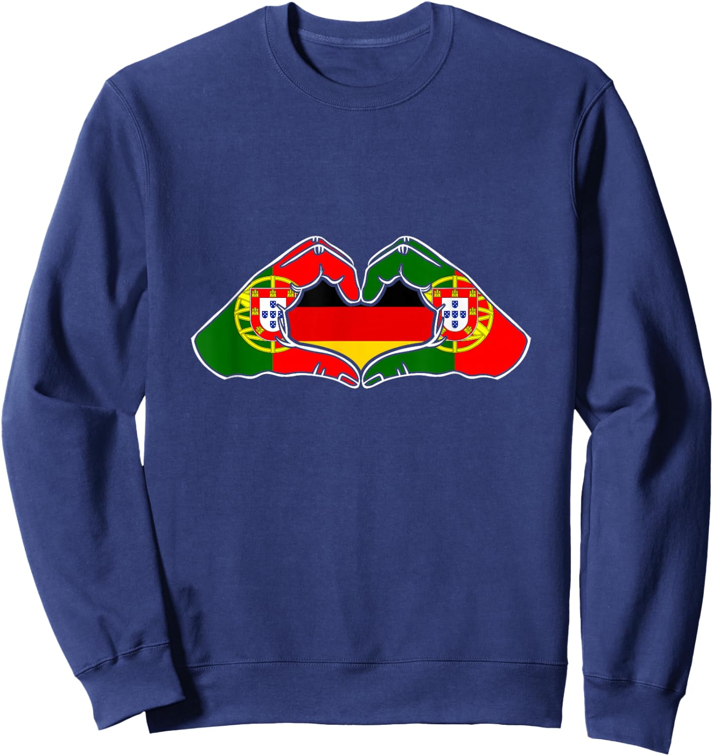 Portugal und Deutschland. Herz Hand Freundschaft! Sweatshirt - Sweatshirt | Navy