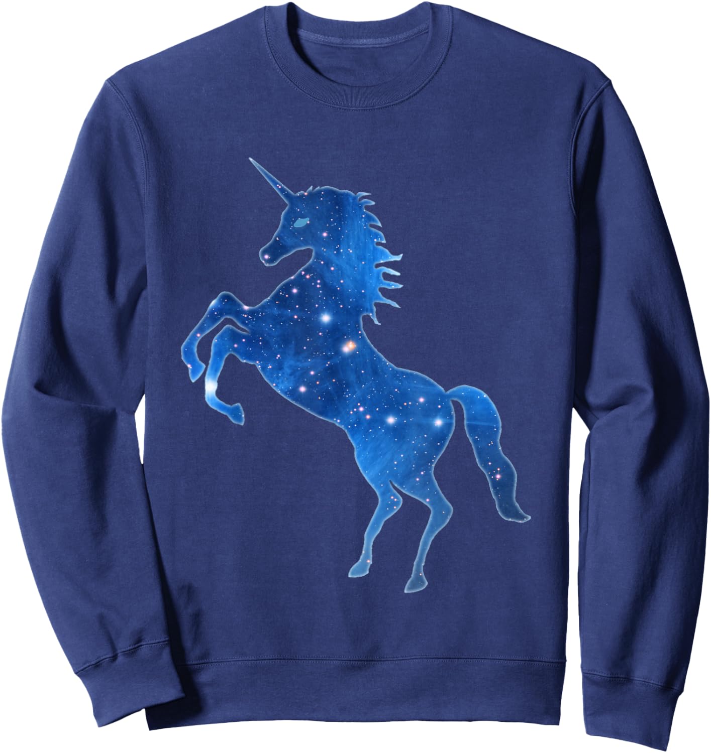 Mythical Beasts Einhorn in Dunkelblauem Plejaden Sternbild , Damen, -Kinder & -Erwachsene, Kurzarm, Klein, Blue, EU S, Klassisch, Polyester Sweatshirt - Sweatshirt | Navy