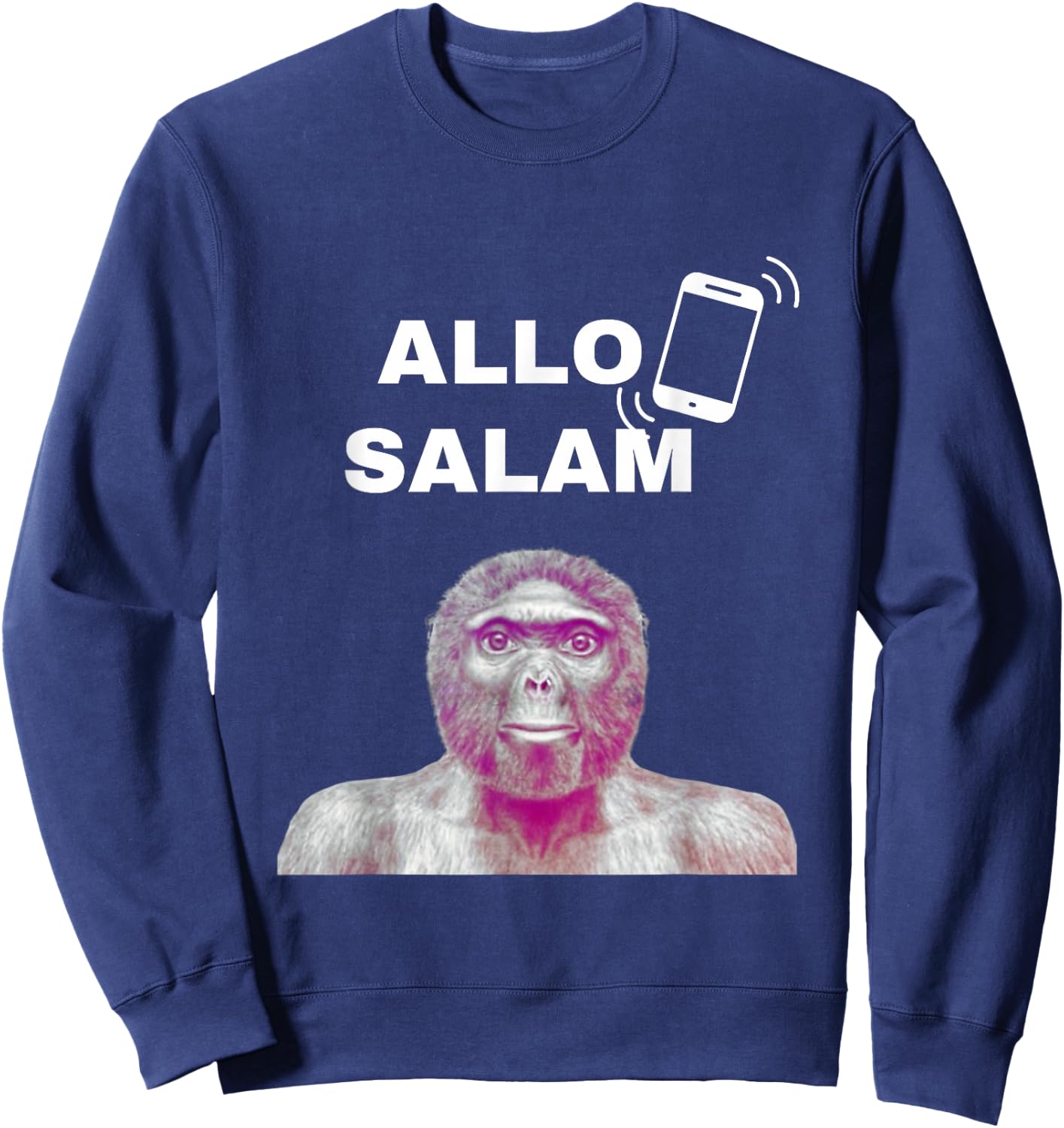 ALLO Salam Basem Sign Meme , Black, S Sweatshirt - Sweatshirt | Navy