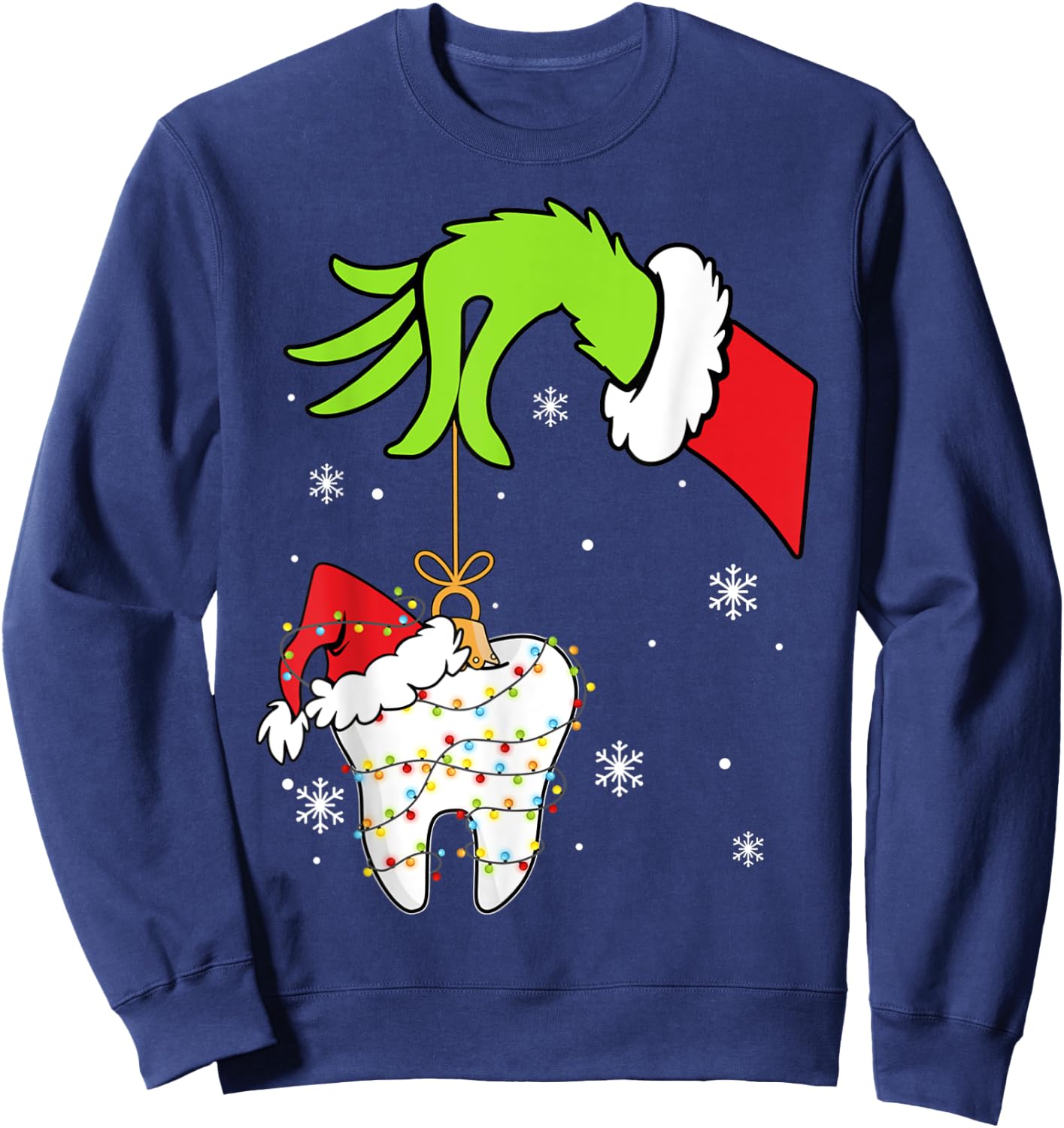Christmas To-oth Dentist Dental Assistant Teeth Pajamas Xmas Sweatshirt - Sweatshirt | Navy