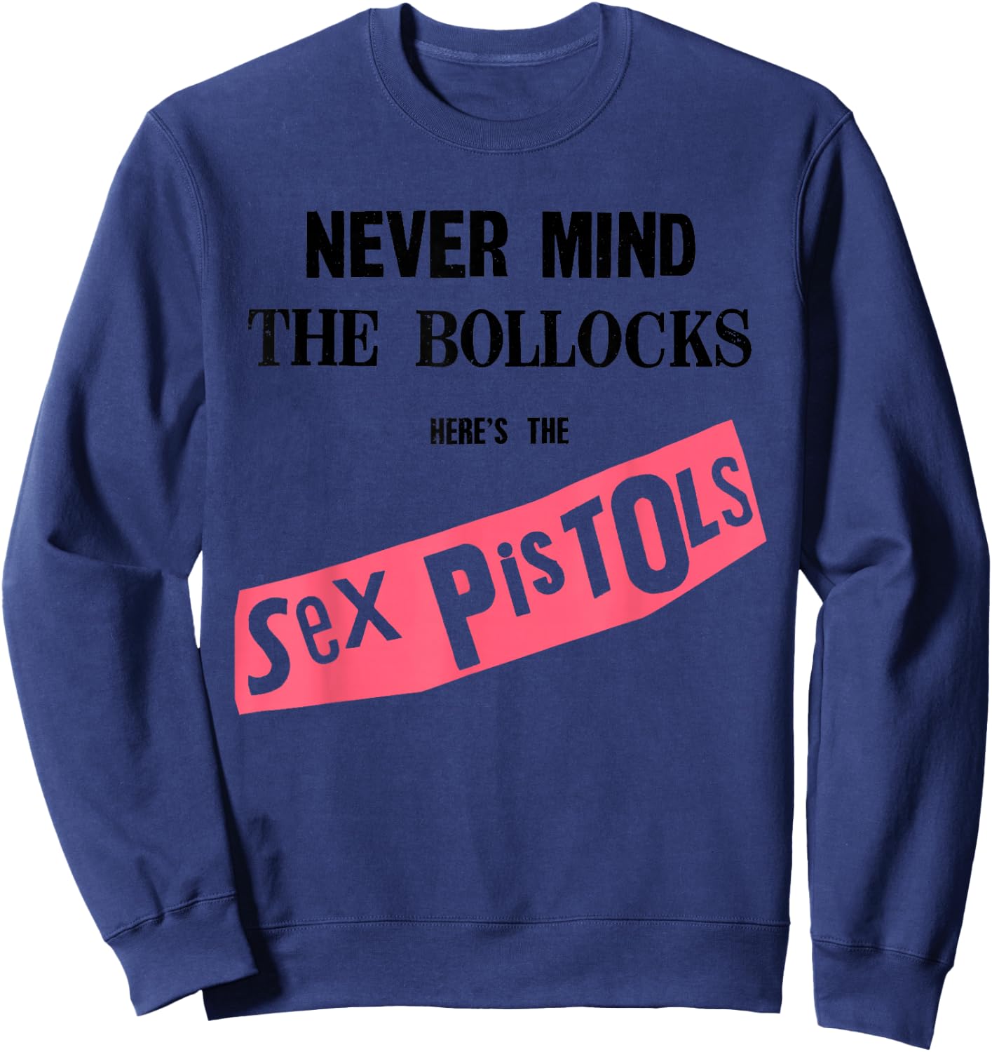Sex Pistols Official Never Mind The Bollocks Pink Sweatshirt - Sweatshirt | Navy