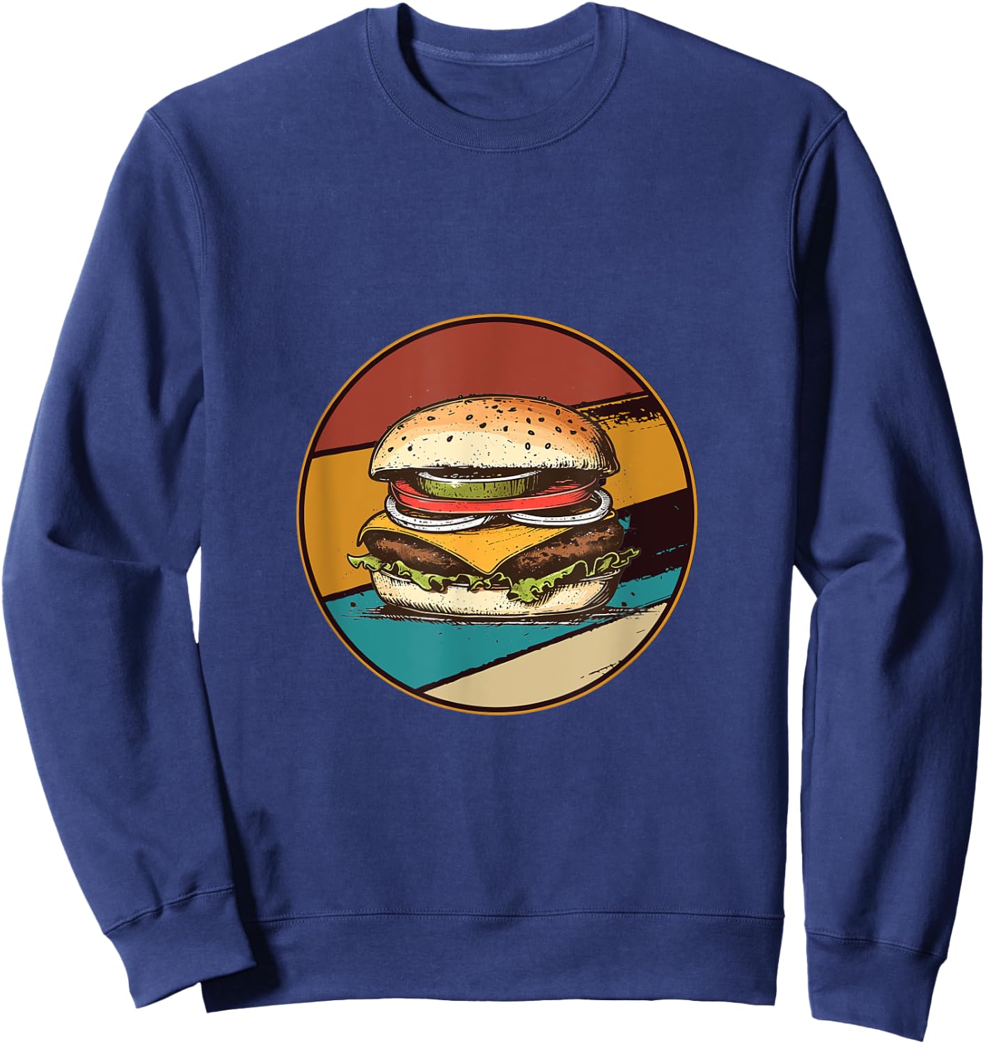 Retro Hamburger Sweatshirt - Sweatshirt | Navy