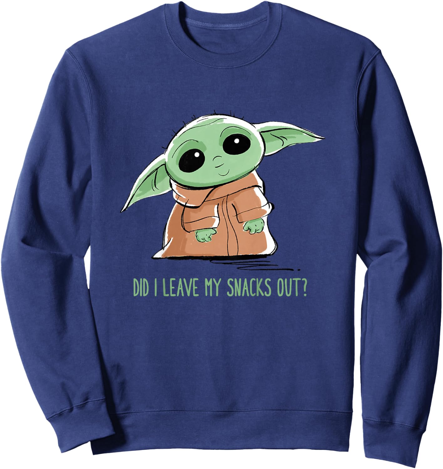 Kids The Mandalorian Grogu Snacks Meme Sweatshirt - Sweatshirt | Navy