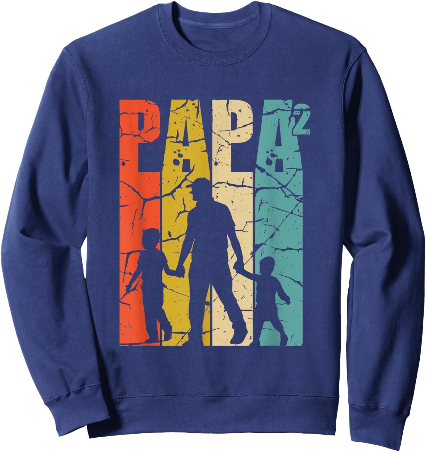 Men's with German Text "Papa 2 Söhne Dad hoch 2 zweifach Vater ZwillingPAPa", black, s Sweatshirt - Sweatshirt | Navy