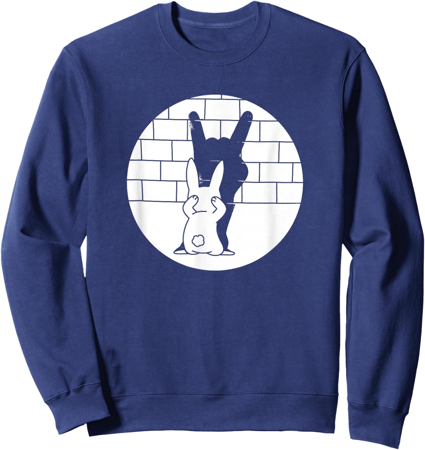 Funny Easter Bunny Heavy Metal Fan Rock Festival Rabbit Sweatshirt - Sweatshirt | Navy