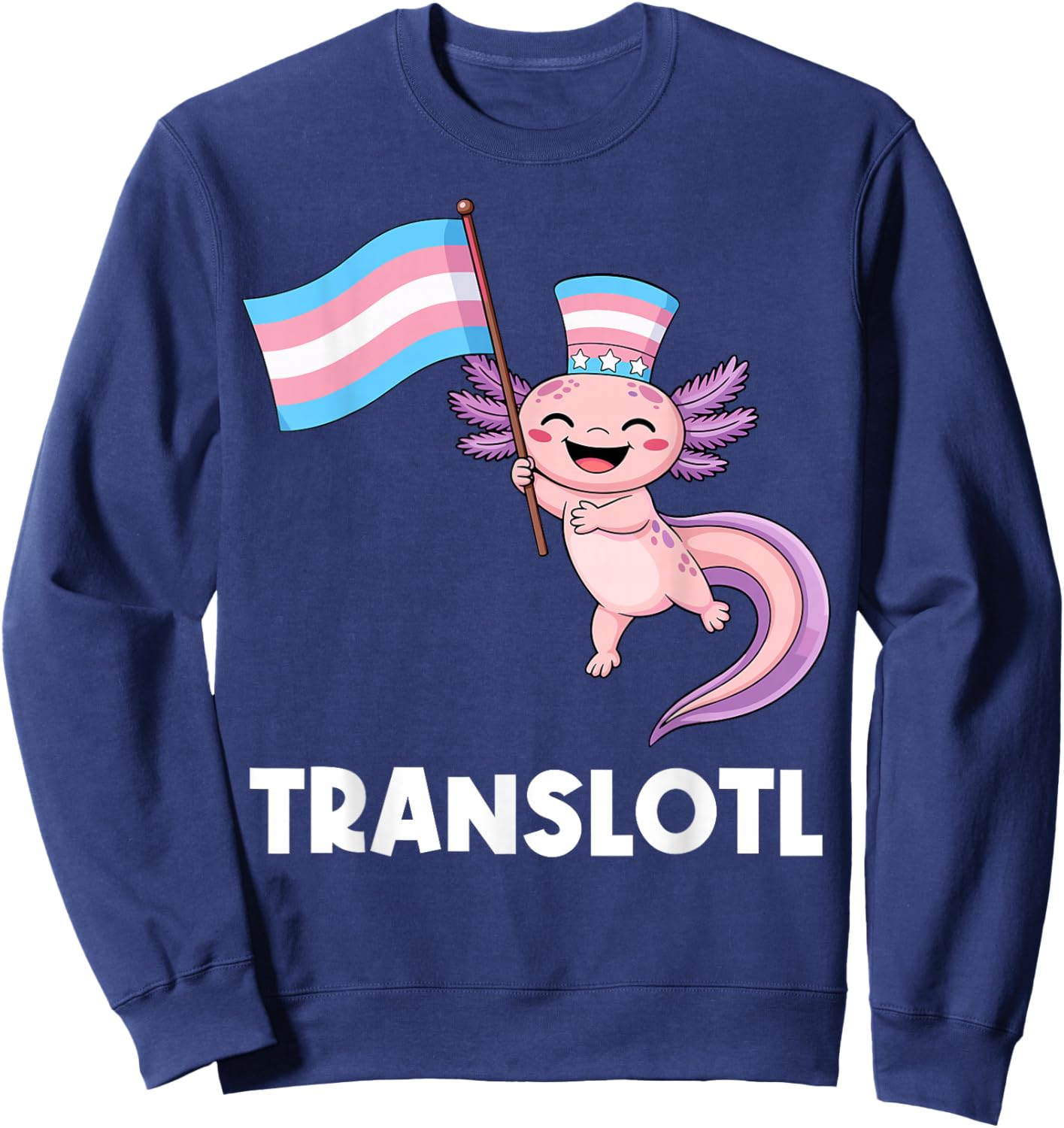 Trans Axolotl Wear Transgender Flag LGBT Pride Month Sweatshirt - Sweatshirt | Navy