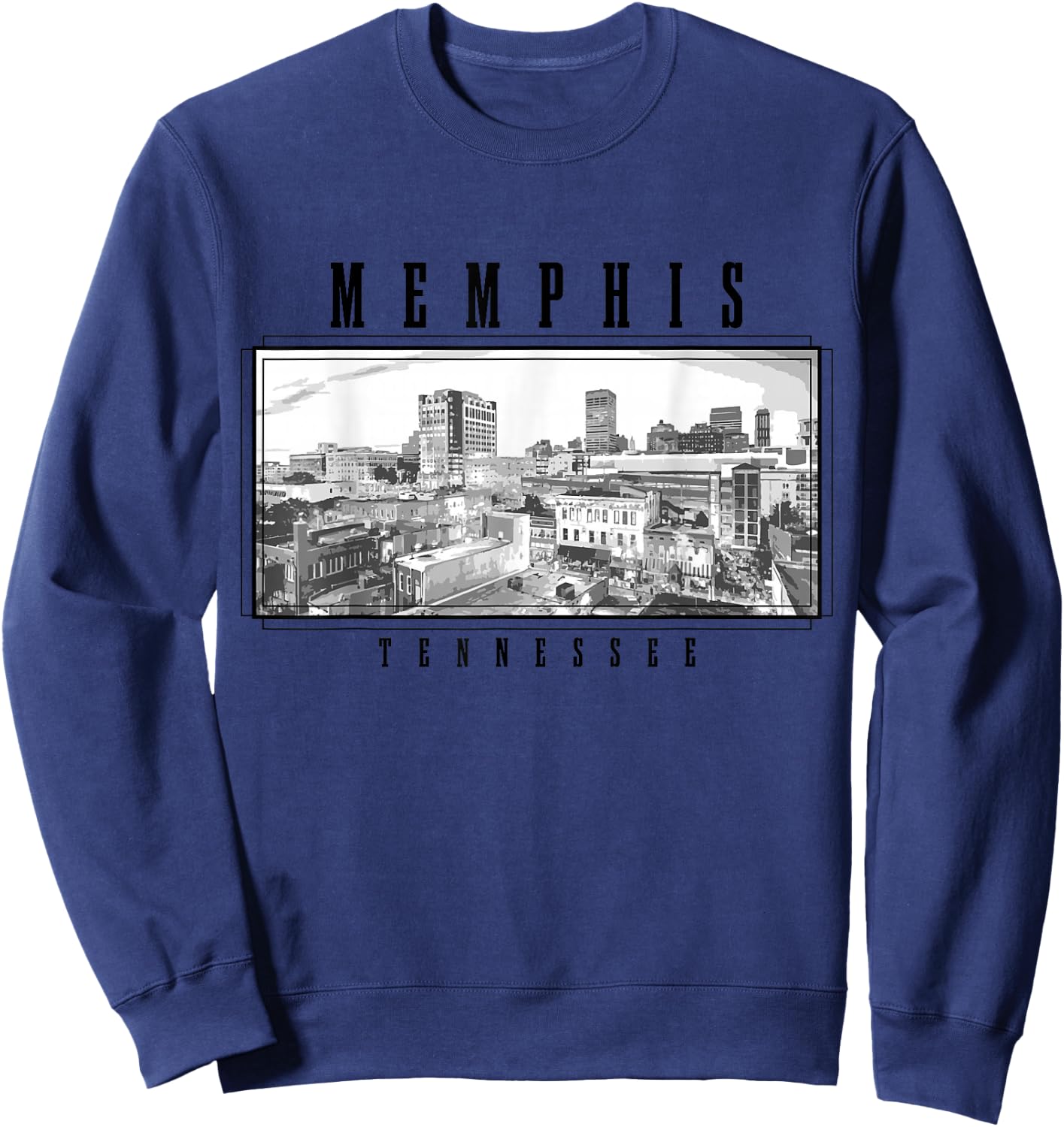 Memphis Tennessee Vintage Skyline Sweatshirt - Sweatshirt | Navy