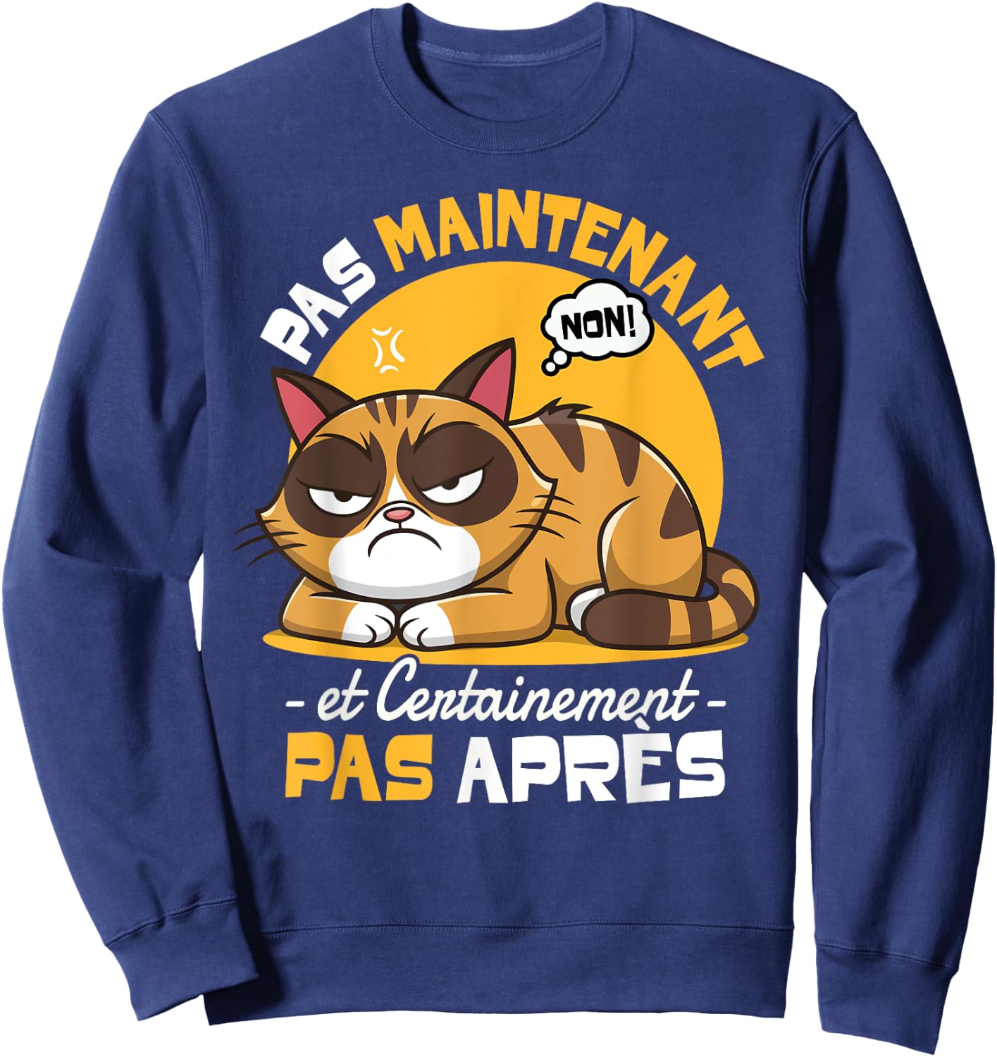 Cat Child Boy Girl No No Now Flemme , Black, S Sweatshirt - Sweatshirt | Navy