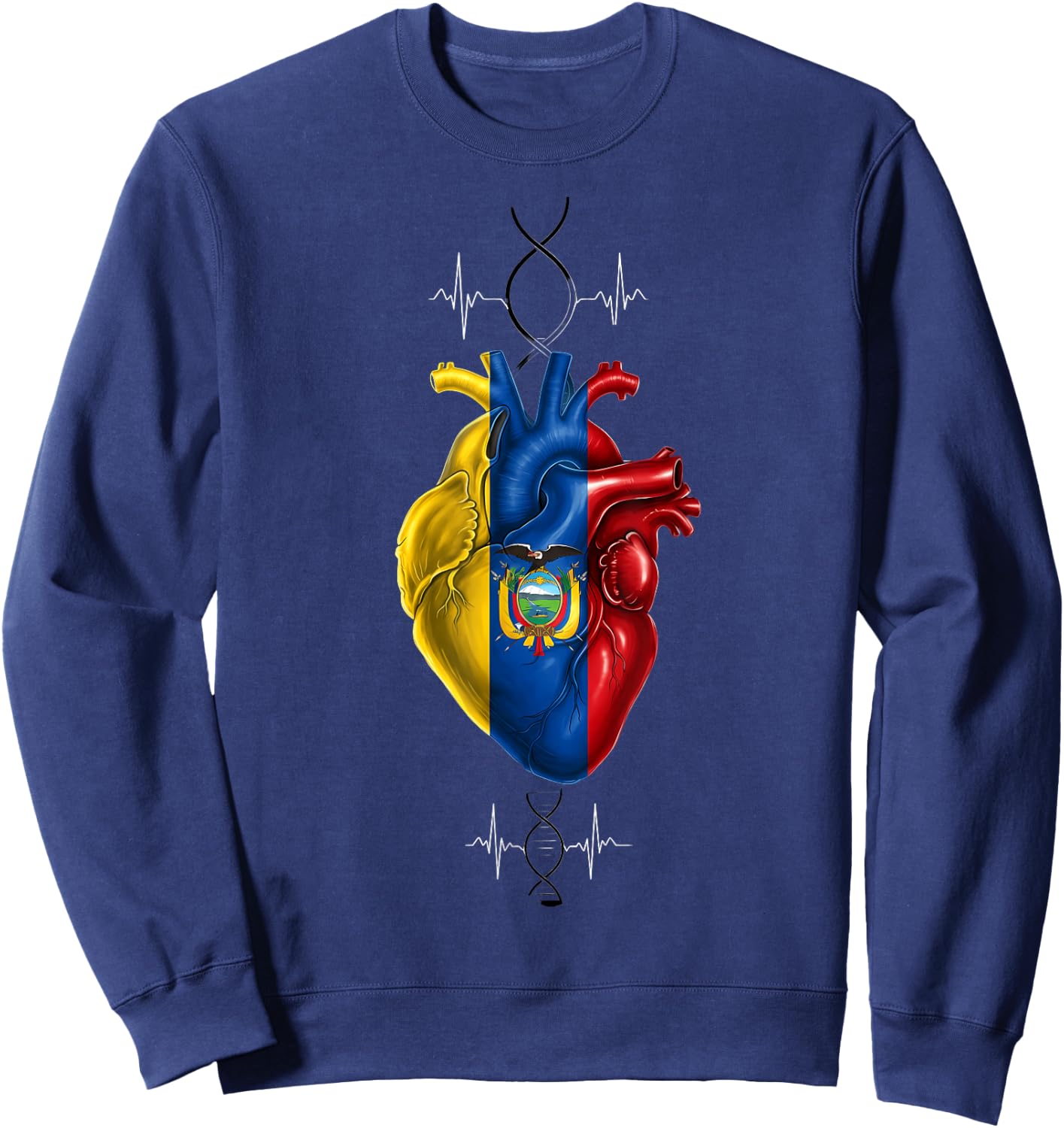Ecuador Flag Ecuadorian Pride Sweatshirt - Sweatshirt | Navy
