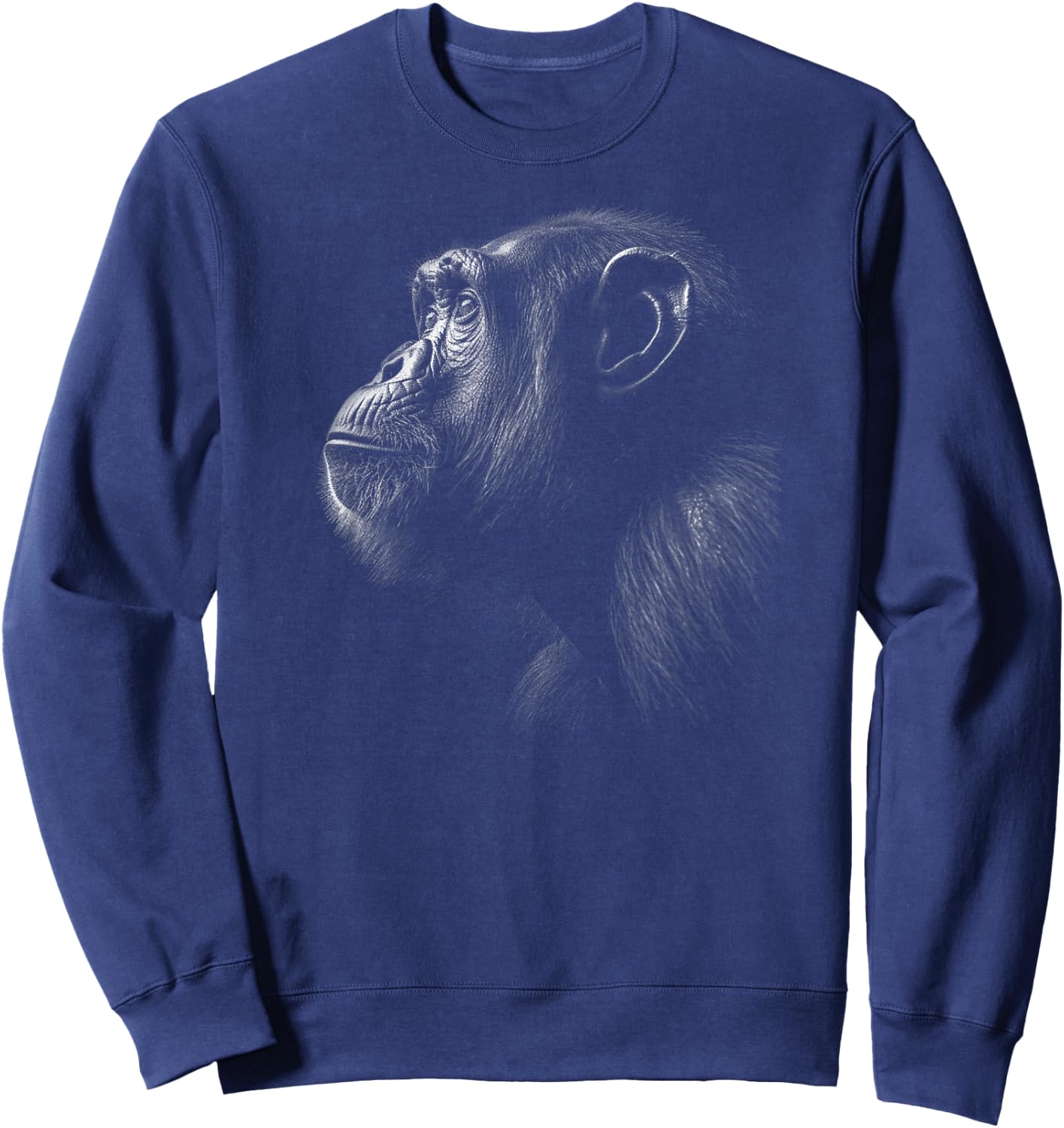 Cute Chimpanzee Monkey Primate Portrait Chimp Sweatshirt - Sweatshirt | Navy