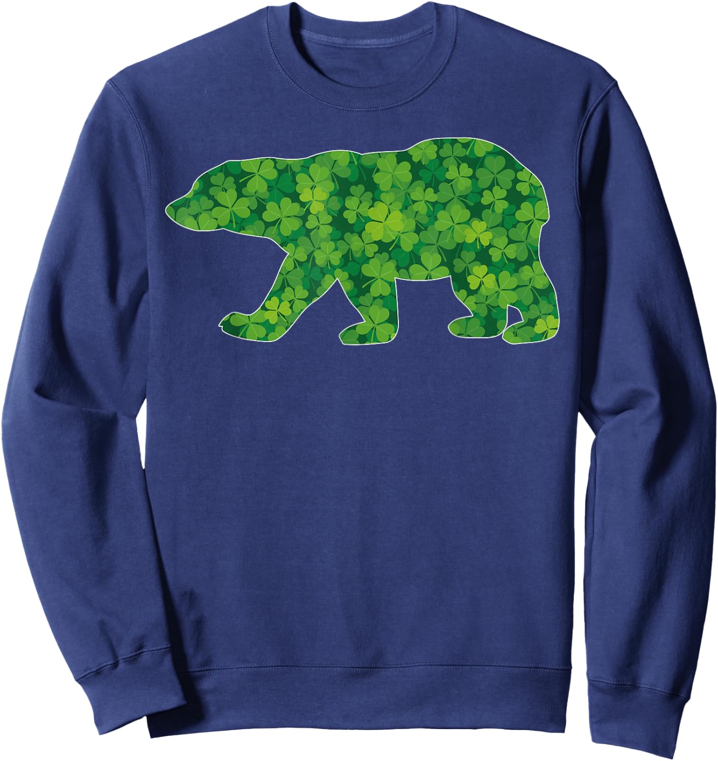 Irish Polar Bear St Patricks Day Shamrock Boys Women Kid Men Sweatshirt - Sweatshirt | Navy