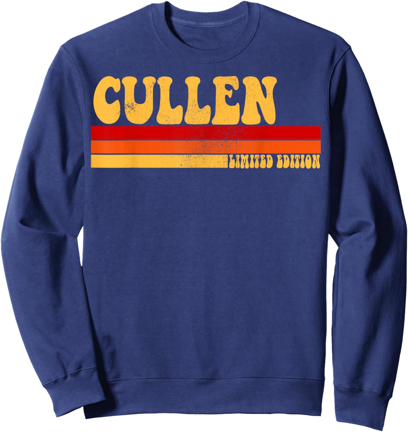 AmaStyle Co. CULLEN Name Personalized Retro Vintage Men's Black Sweatshirt - Sweatshirt | Navy