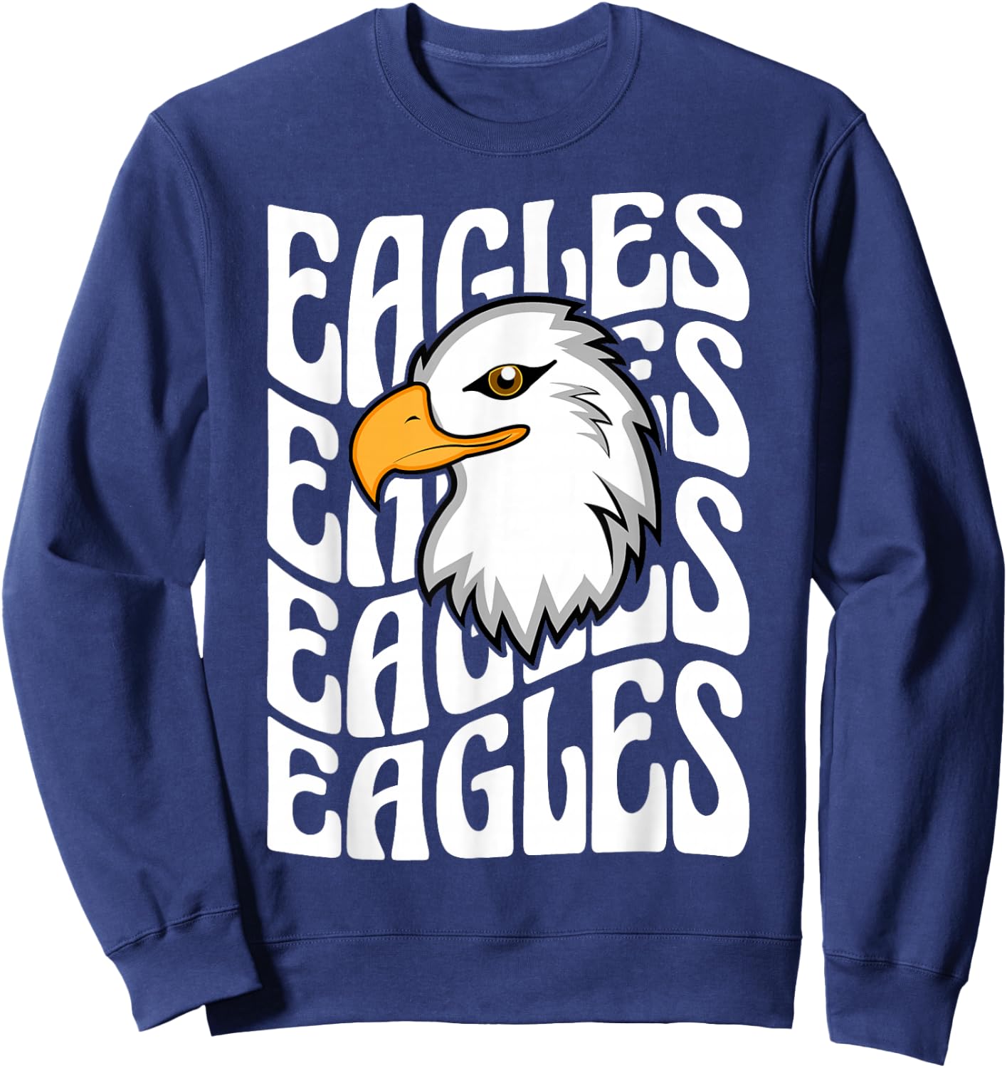 Eagles School Sports Fan Team Spirit Teacher Parent Student Sweatshirt - Sweatshirt | Navy
