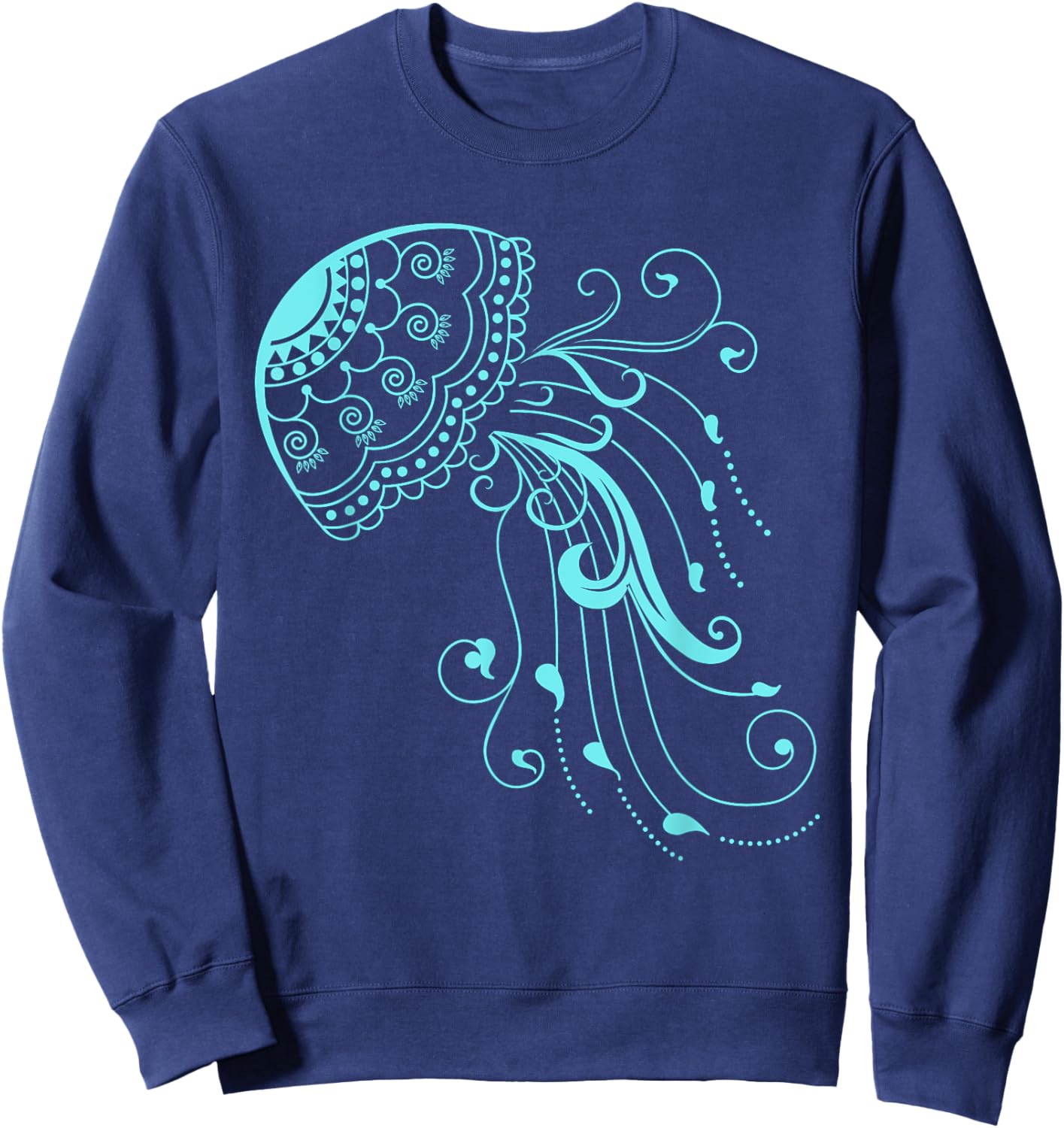 Colorful Abstract Jelly Fish Sweatshirt - Sweatshirt | Navy