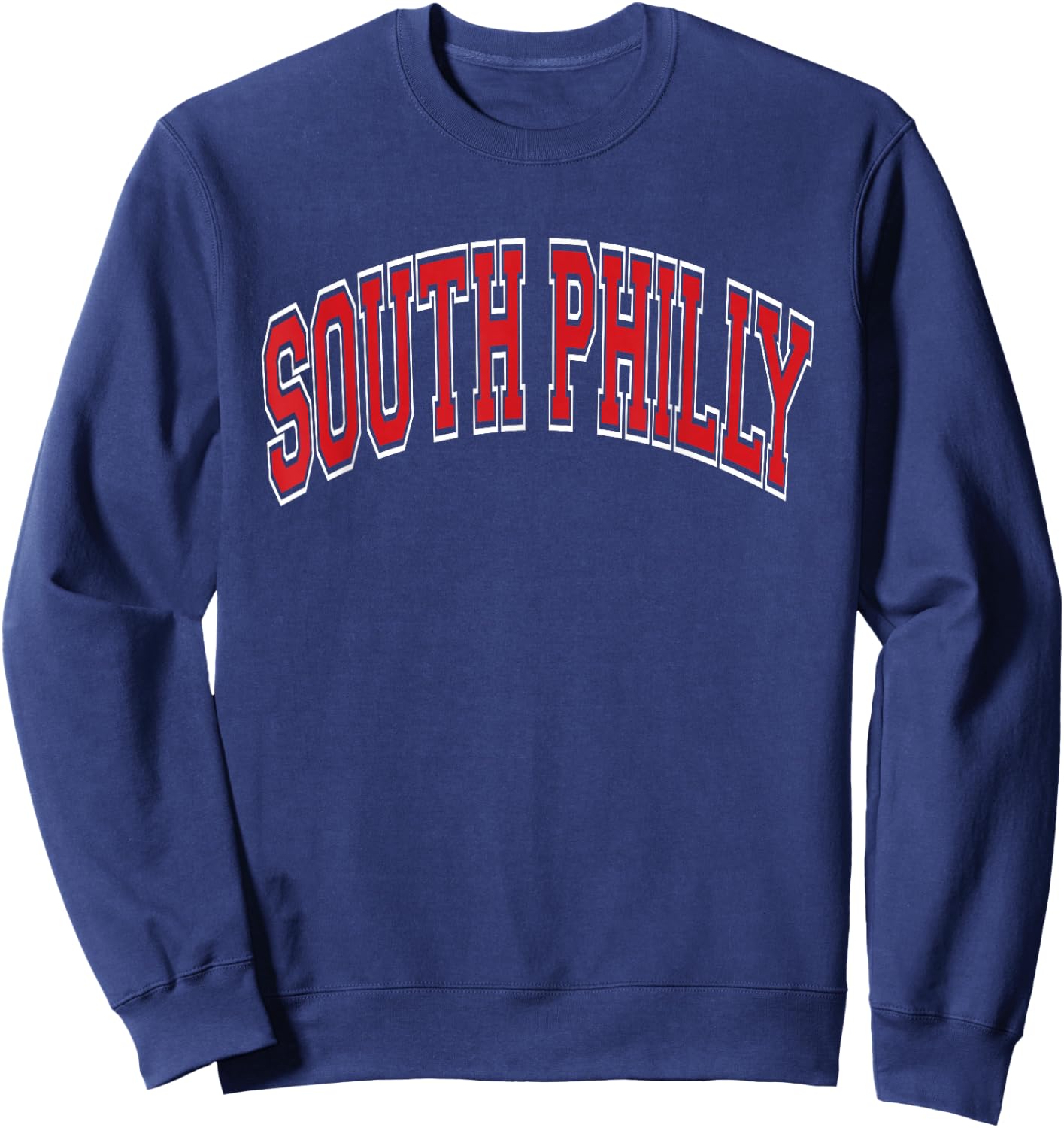 South Philly Arched Red Text Sweatshirt - Sweatshirt | Navy