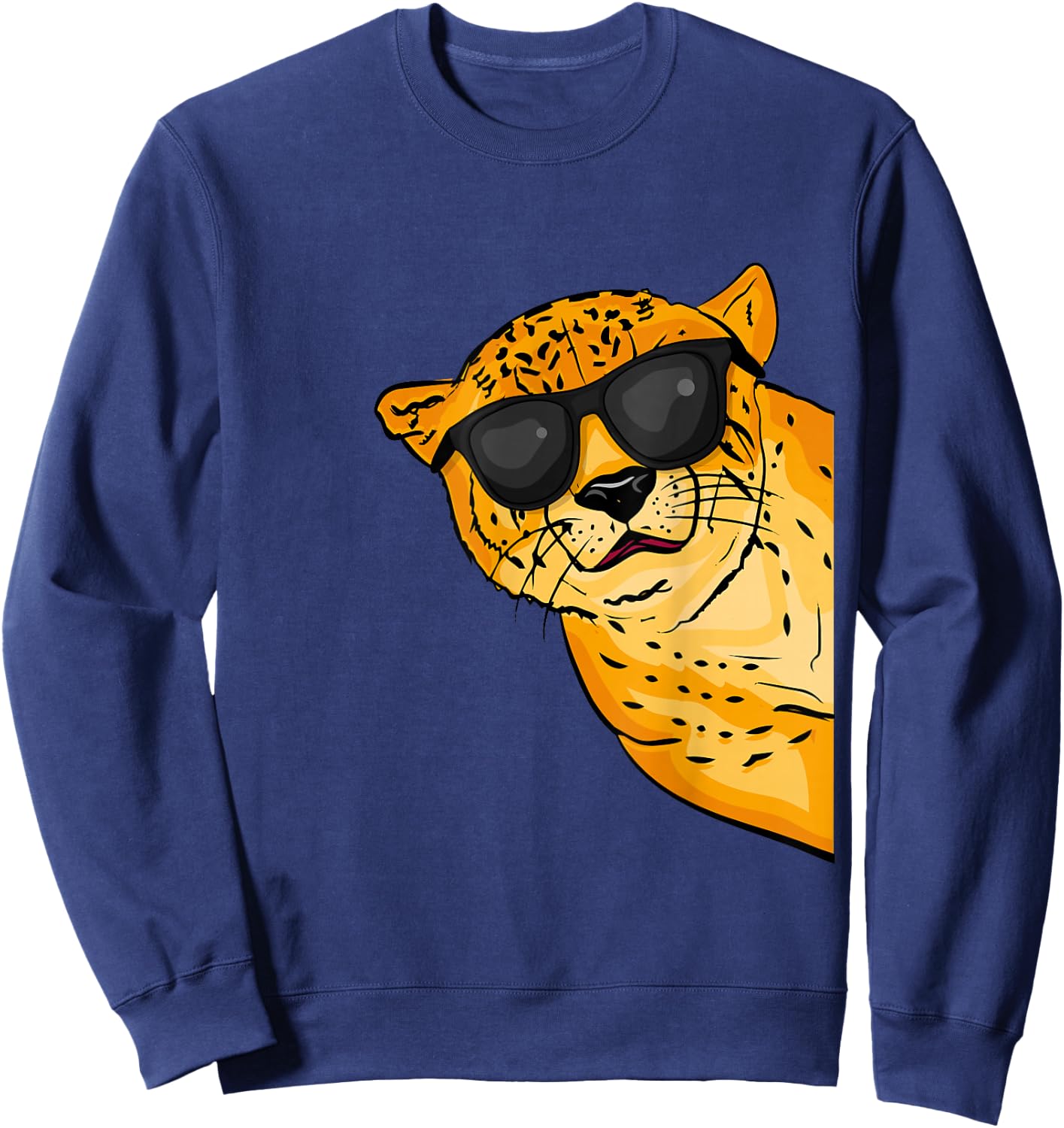 Cool Cheetah Lover Kids Sunglases Cheetah Sweatshirt - Sweatshirt | Navy