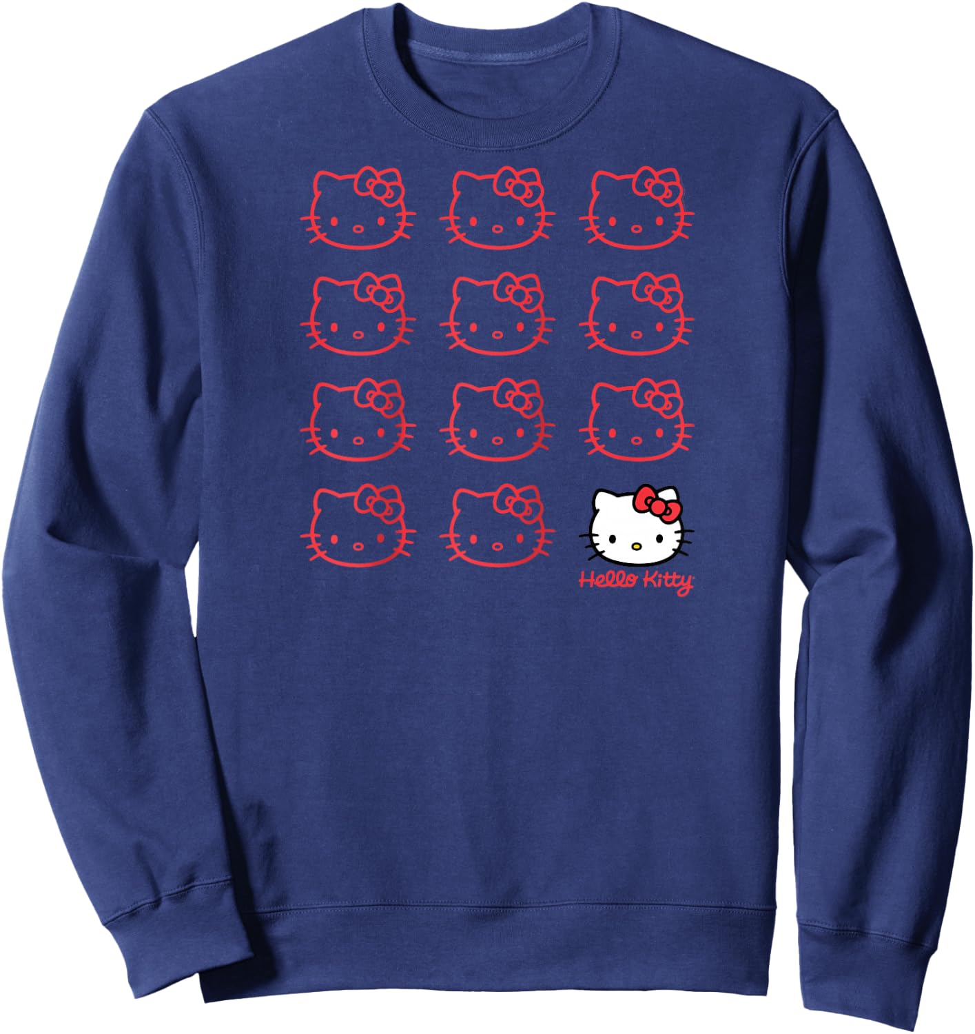 Hello Kitty Real Raglan Baseball Sweatshirt - Sweatshirt | Navy