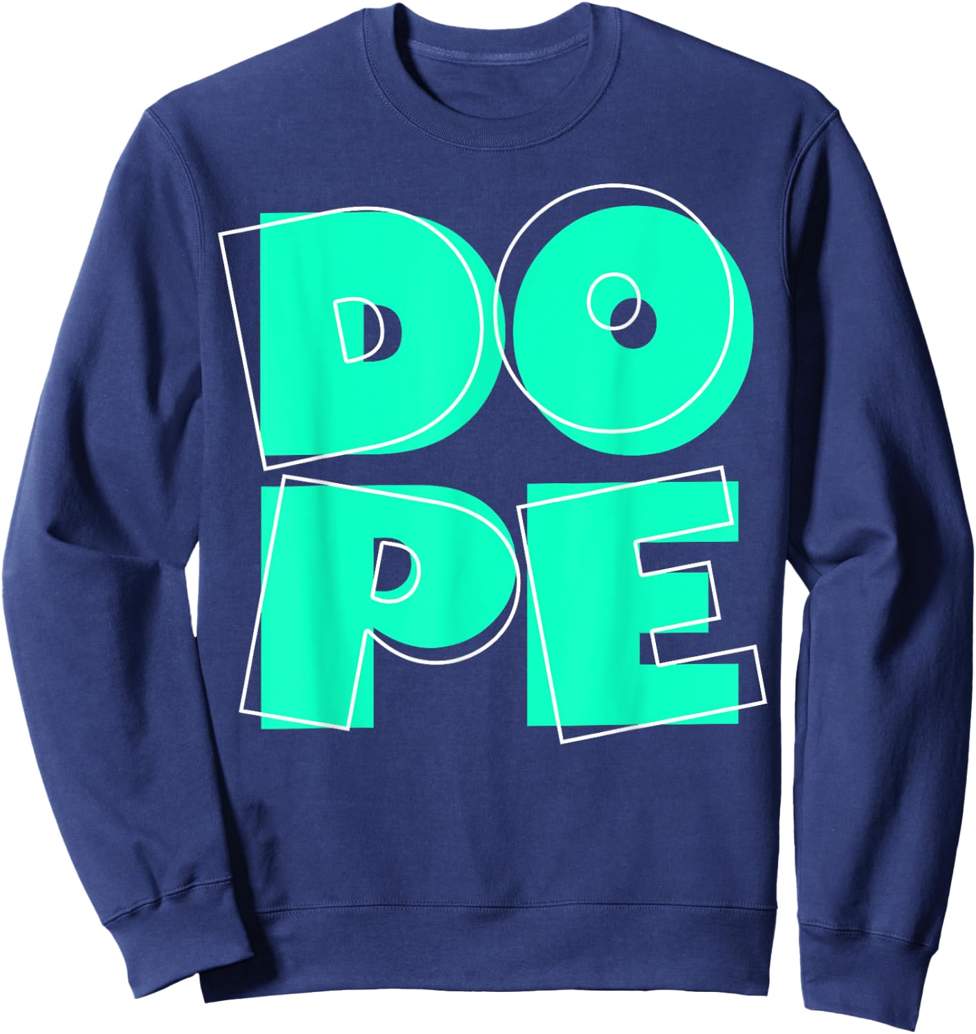 Light Teal Aqua DOPE Teal Aqua Graphic Sweatshirt - Sweatshirt | Navy