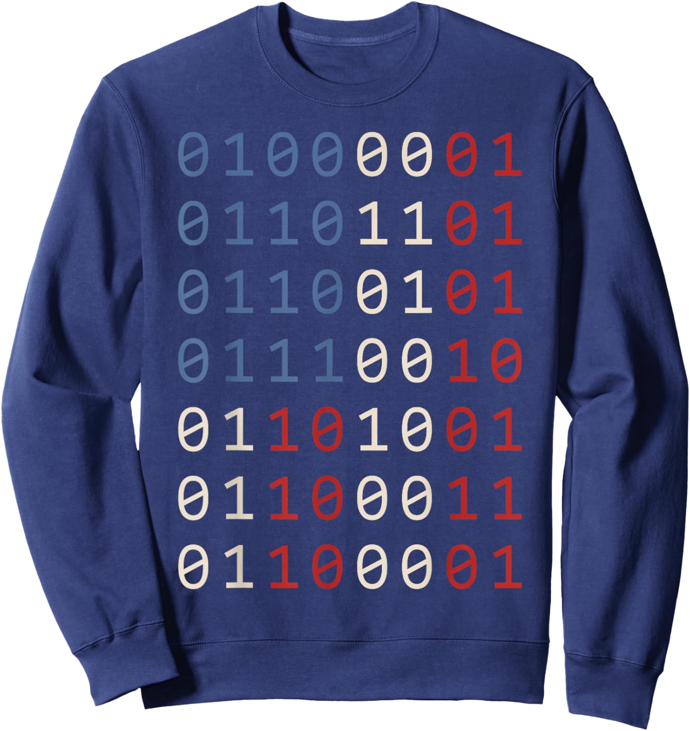 Patriotic Programmer Funny American Flag Software Developer Sweatshirt - Sweatshirt | Navy