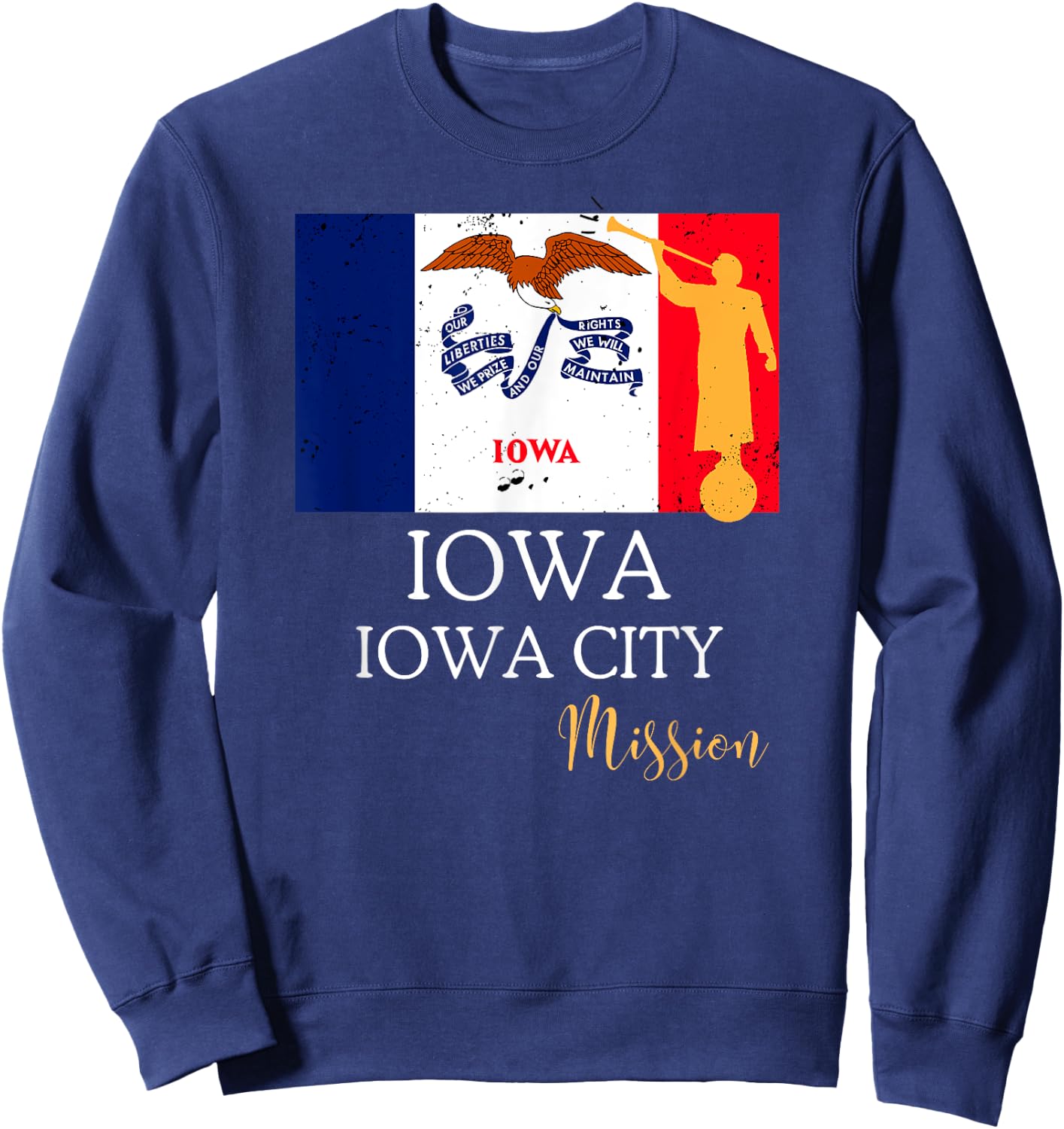 Iowa Iowa City Mormon LDS Mission Missionary Sweatshirt - Sweatshirt | Navy