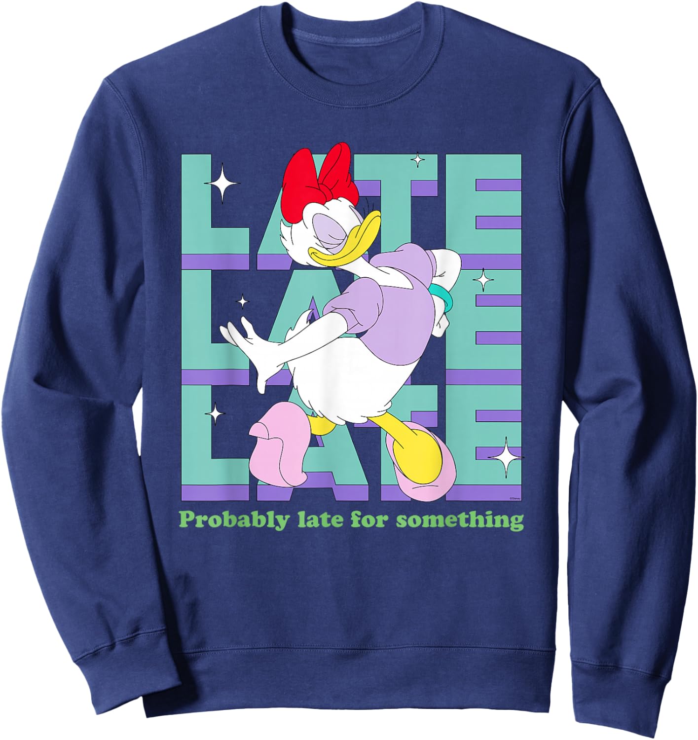 Disney Daisy Duck Probably Late for Something Funny Sweatshirt - Sweatshirt | Navy