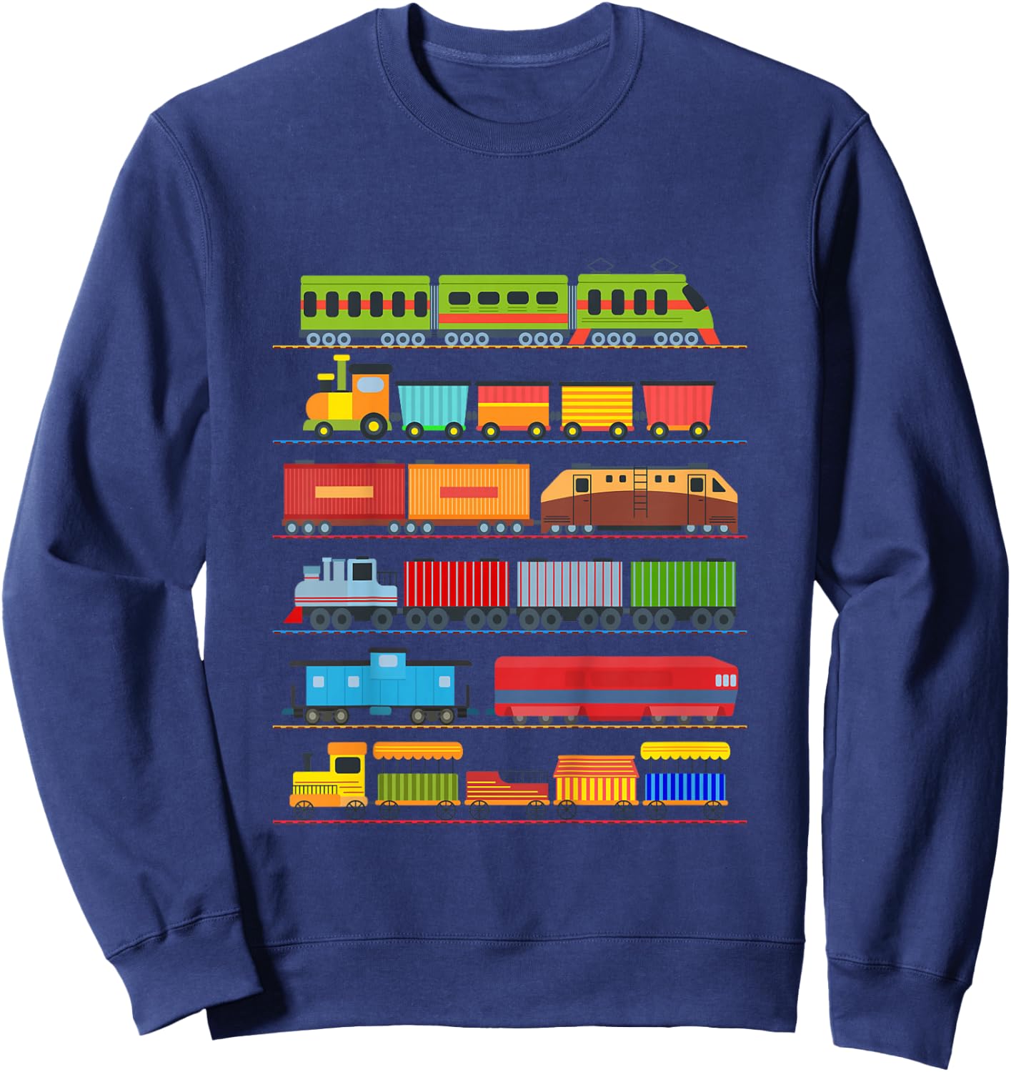 Children's Trains Railway Locomotive Children's Pyjamas Costume Boys Train , black Sweatshirt - Sweatshirt | Navy