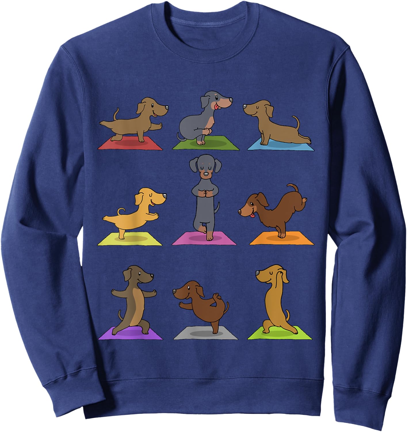 Dachshund Yoga Sweatshirt - Sweatshirt | Navy