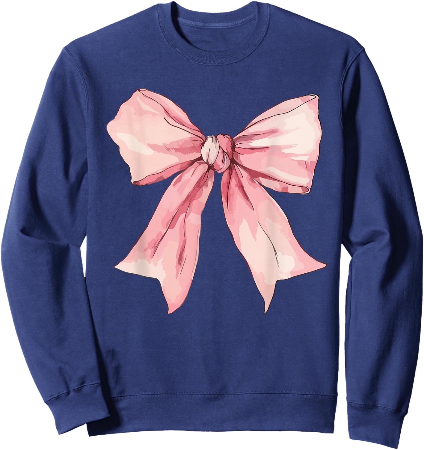 Cute Pink Coquette Bow Girls Pink Coquette Bow Sweatshirt - Sweatshirt | Navy