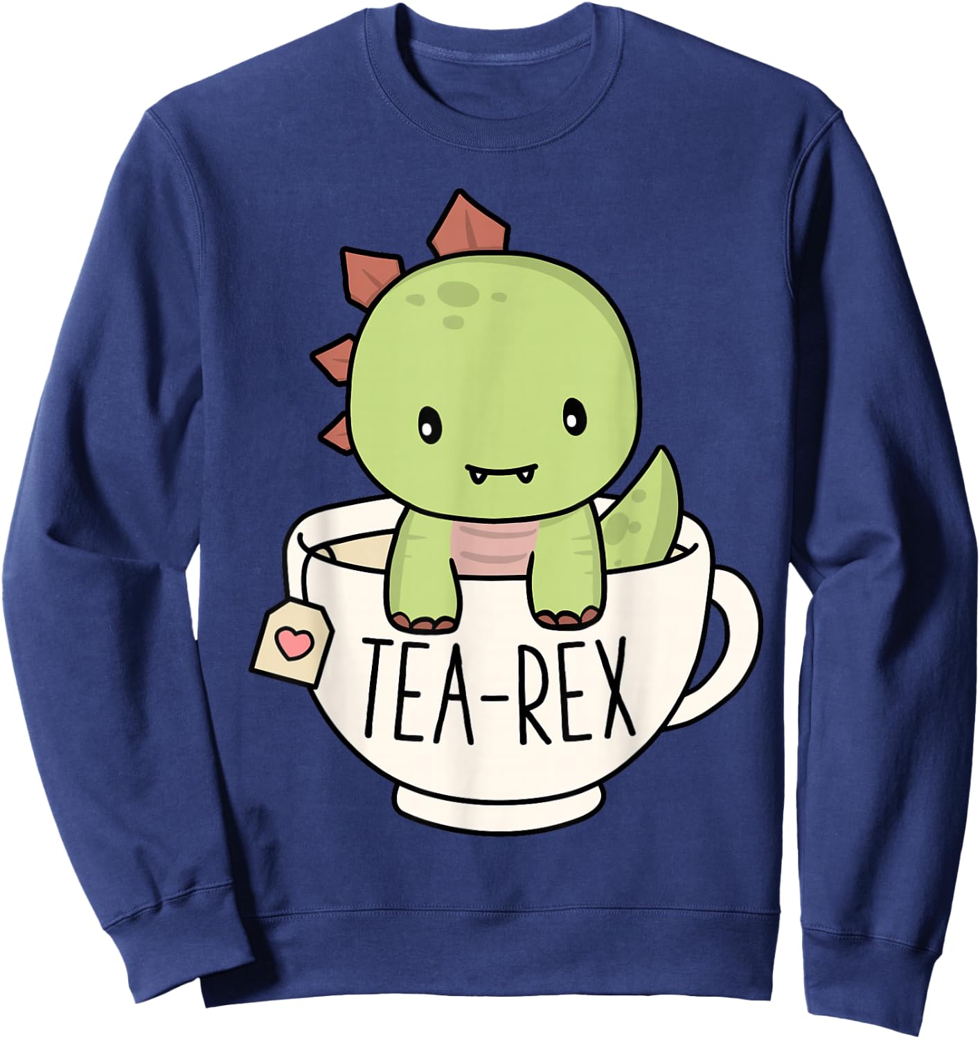 Tea-Rex Süßer T-Rex Dinosaurier-Liebhaber Kawaii Lustiger Dino Pun Sweatshirt - Sweatshirt | Navy