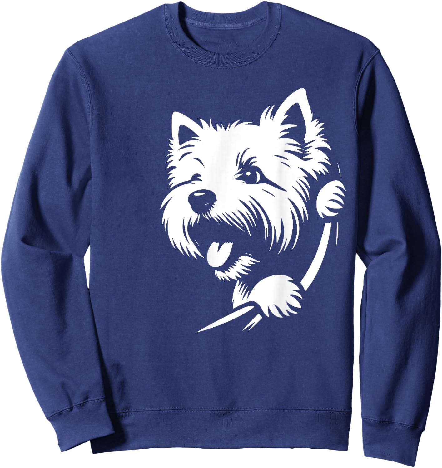 West Highland White Terrier spähender Hund Westie Design Sweatshirt - Sweatshirt | Navy