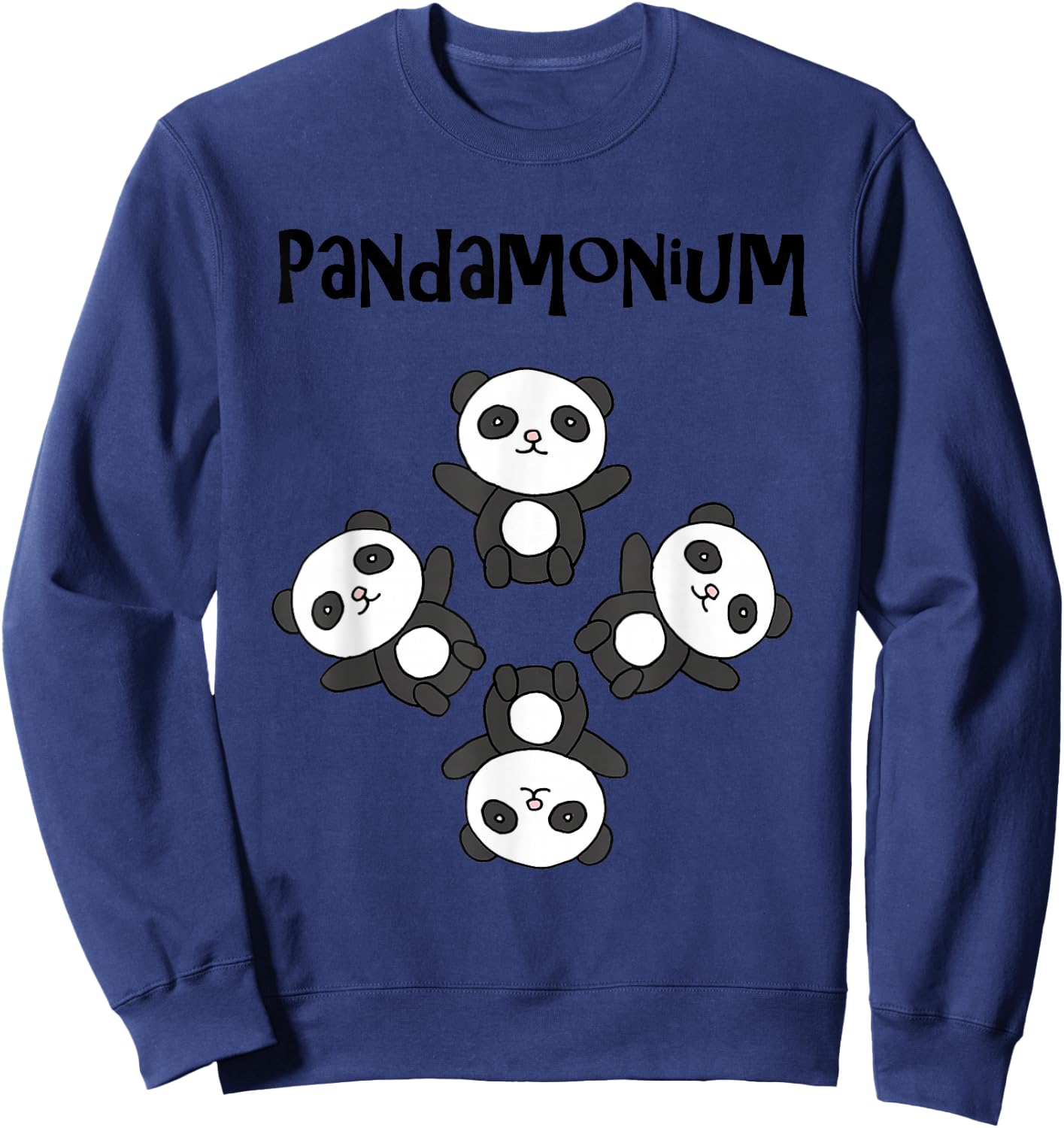 Funny Panda Bear Cartoon Smile Tea Tank Sweatshirt - Sweatshirt | Navy
